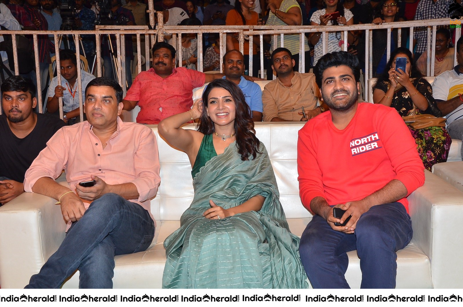 Actor Sharwanand share a hearty laughter with Samantha Akkineni