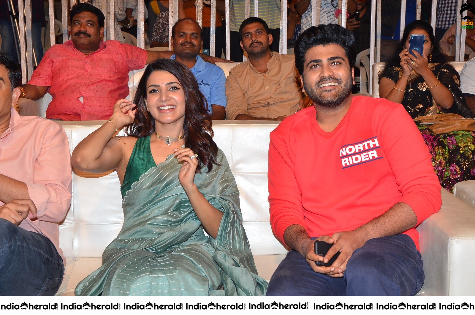 Actor Sharwanand share a hearty laughter with Samantha Akkineni