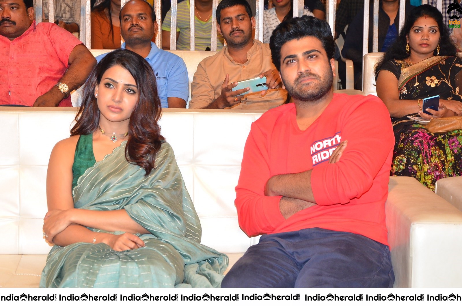 Actor Sharwanand share a hearty laughter with Samantha Akkineni