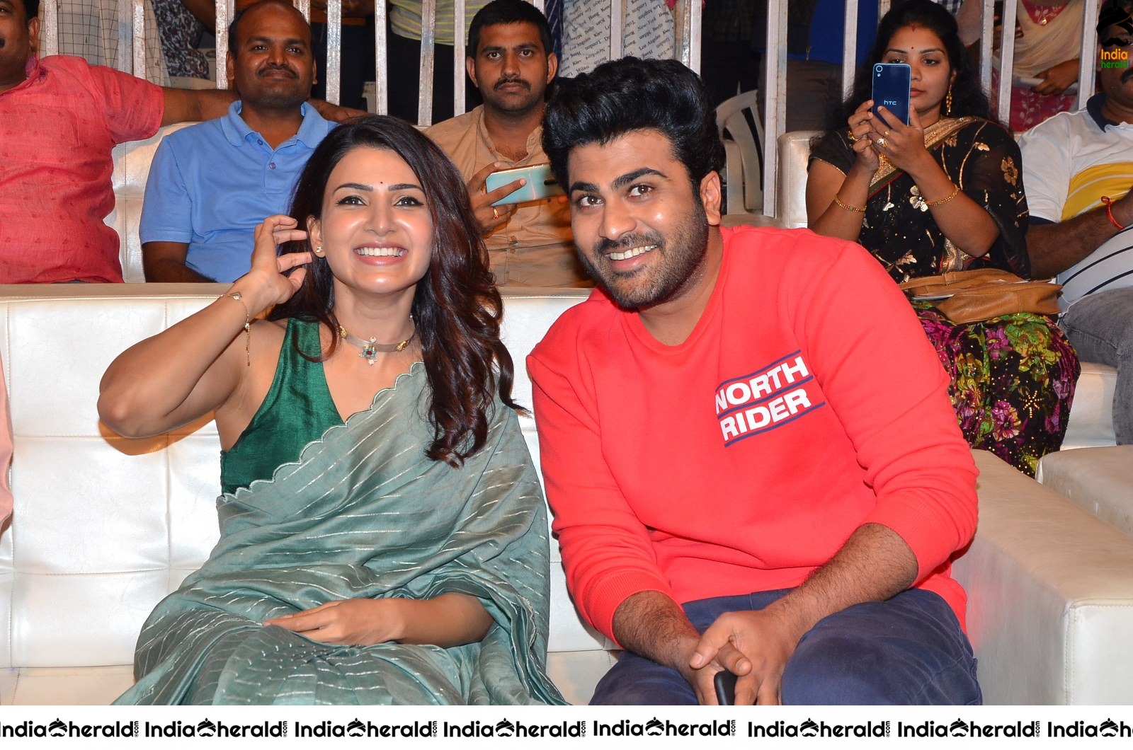 Actor Sharwanand share a hearty laughter with Samantha Akkineni