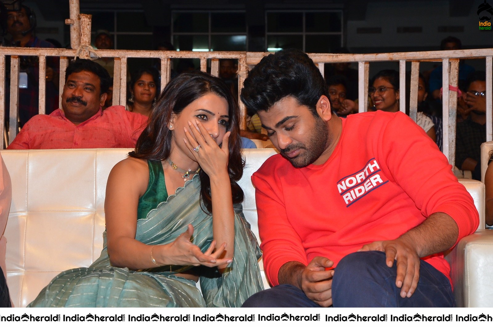 Actor Sharwanand share a hearty laughter with Samantha Akkineni