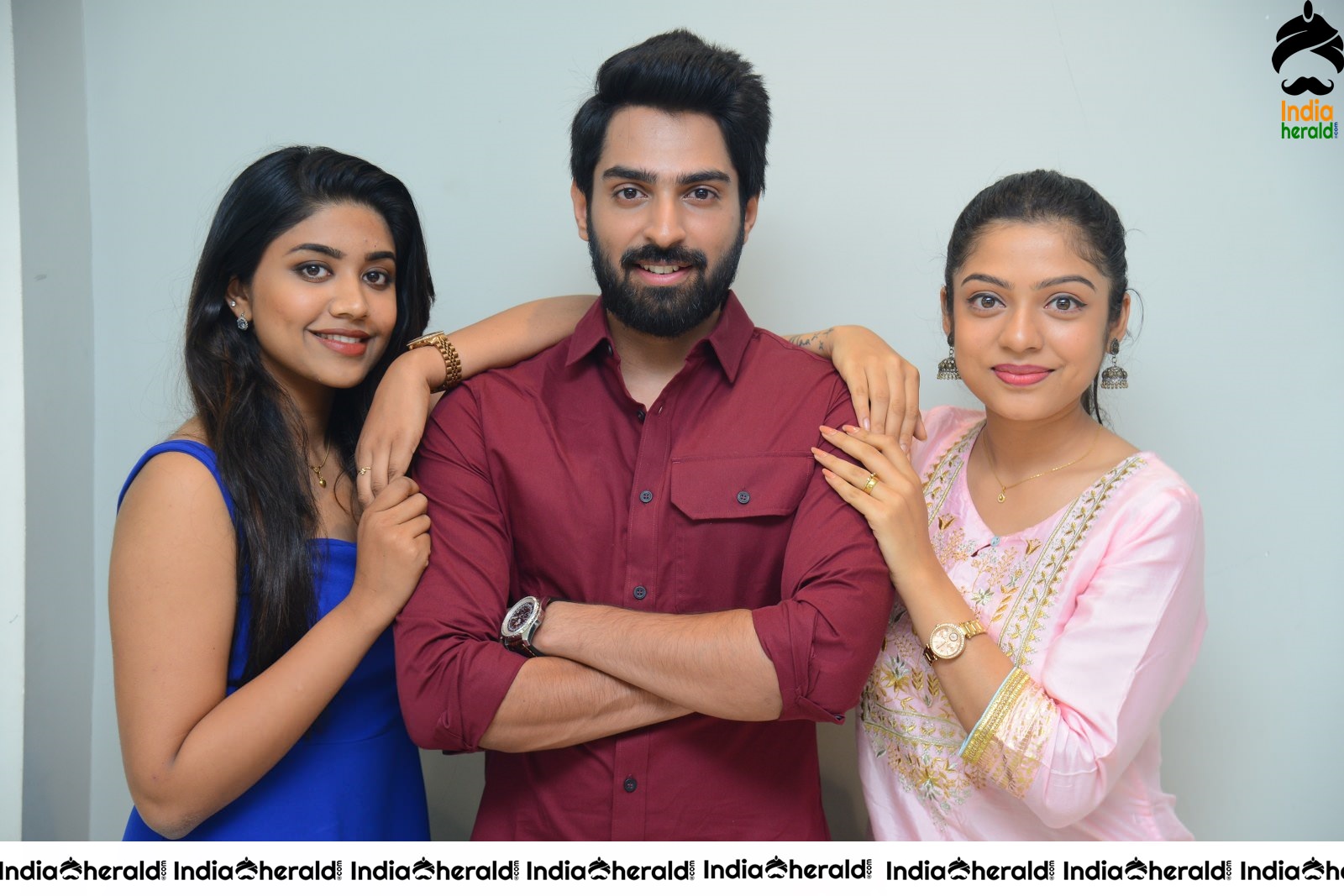 Actor Shiva Kandukuri photos with Varsha Bollama and Malavika Satheesan