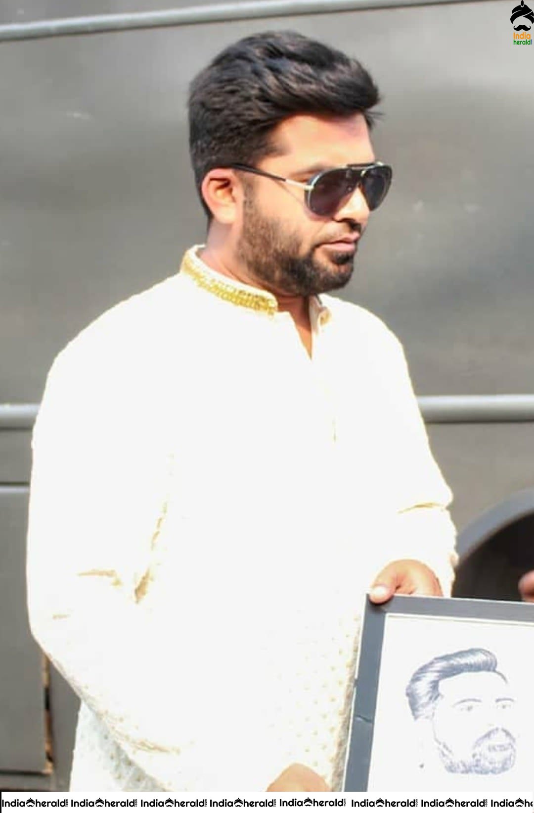 Actor Simbhu aka STR from the sets of Maanaadu