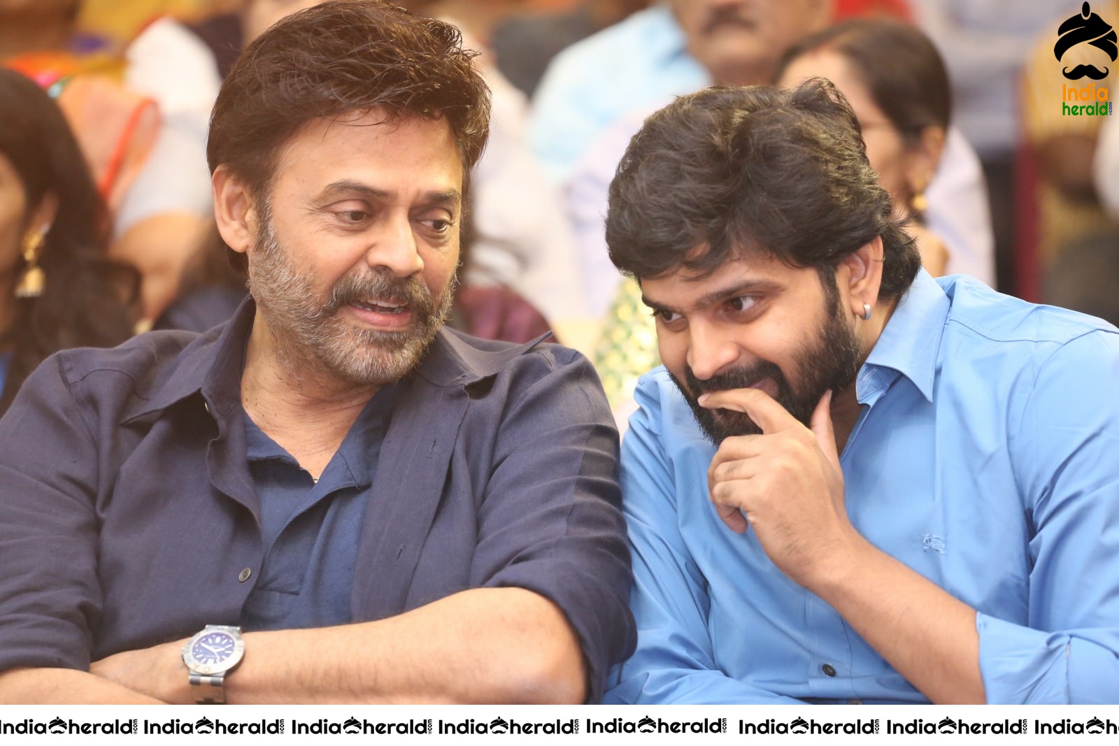 Actor Sree Vishnu Shares a Lighter moment with Victory Venkatesh