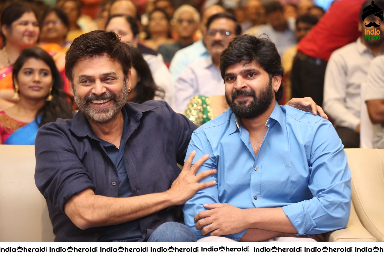 Actor Sree Vishnu Shares a Lighter moment with Victory Venkatesh