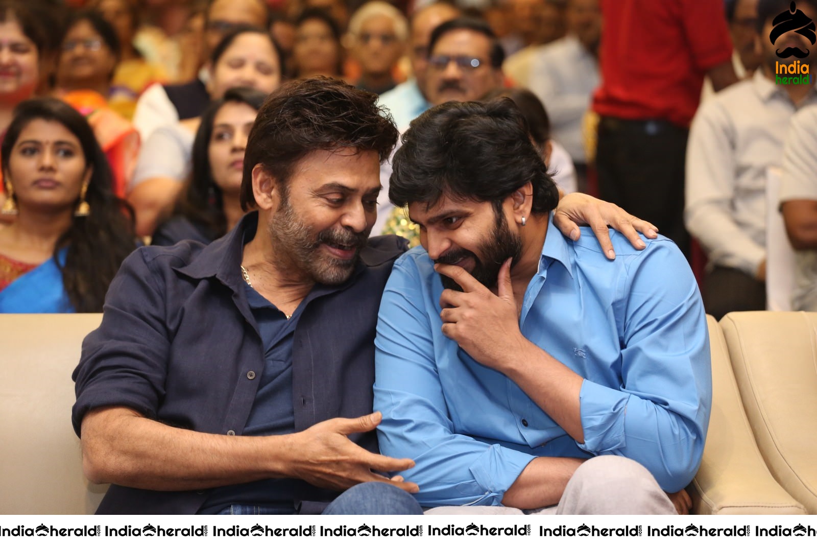 Actor Sree Vishnu Shares a Lighter moment with Victory Venkatesh