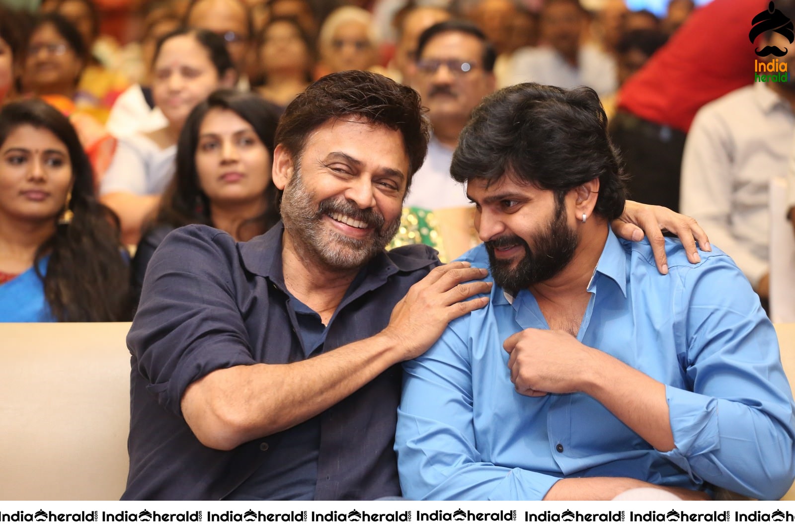 Actor Sree Vishnu Shares a Lighter moment with Victory Venkatesh