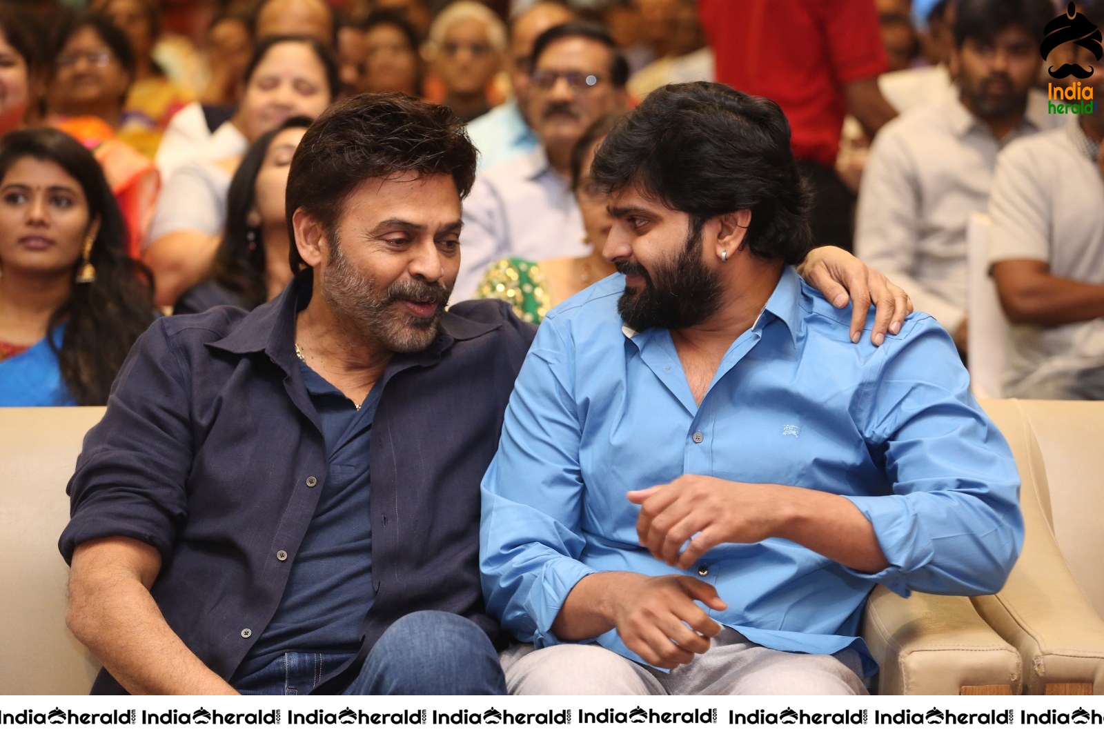 Actor Sree Vishnu Shares a Lighter moment with Victory Venkatesh