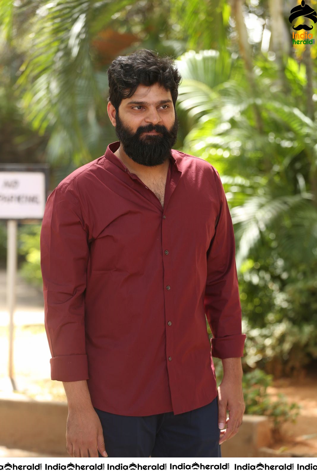 Actor Sri Vishnu Latest Clicks in Maroon Shirt Set 1