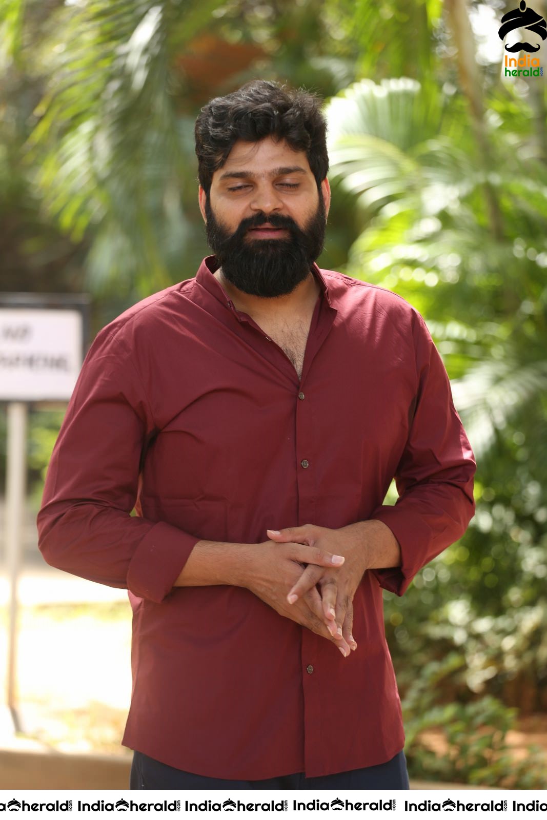 Actor Sri Vishnu Latest Clicks in Maroon Shirt Set 2