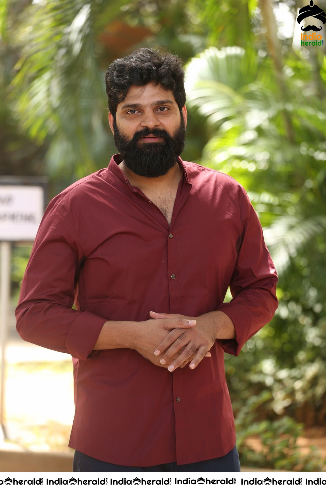 Actor Sri Vishnu Latest Clicks in Maroon Shirt Set 2