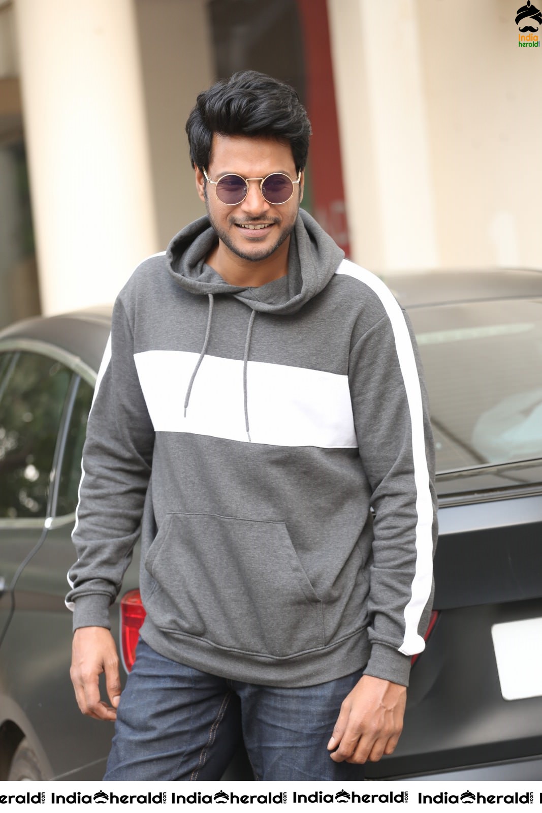 Actor Sundeep Kishan Latest Stills in a Grey Hood Set 1