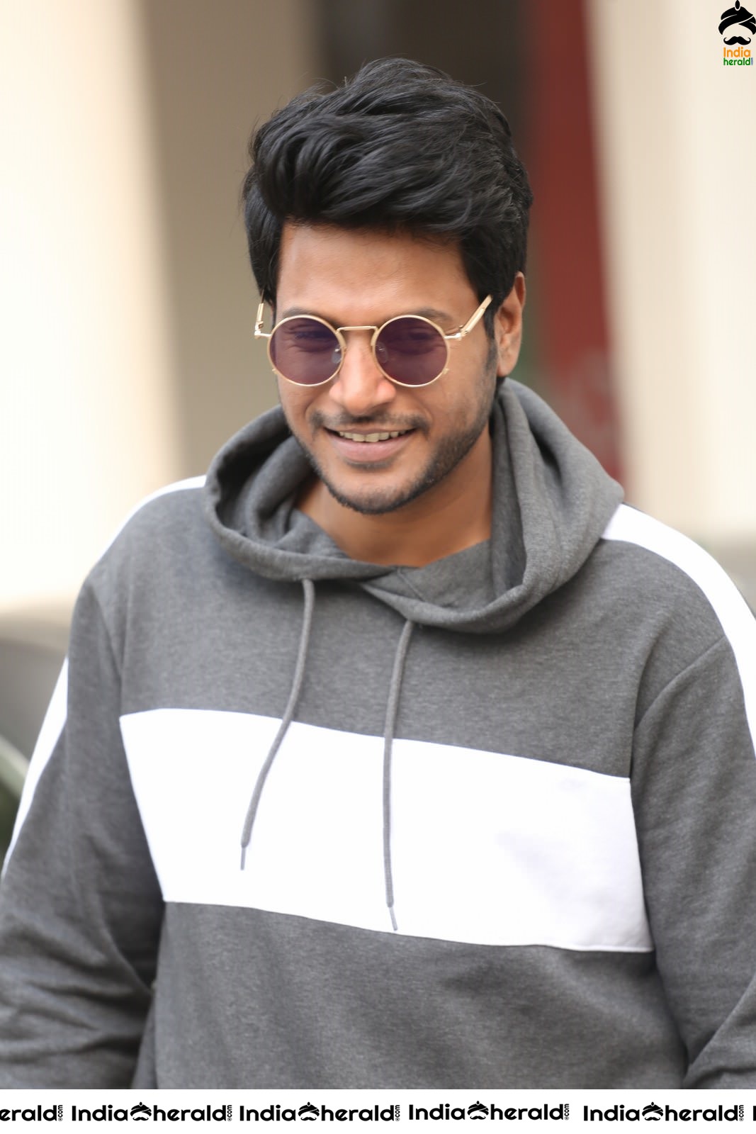 Actor Sundeep Kishan Latest Stills in a Grey Hood Set 1