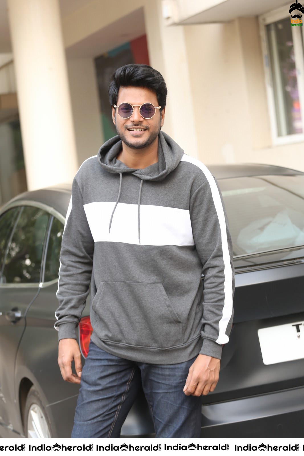 Actor Sundeep Kishan Latest Stills in a Grey Hood Set 1