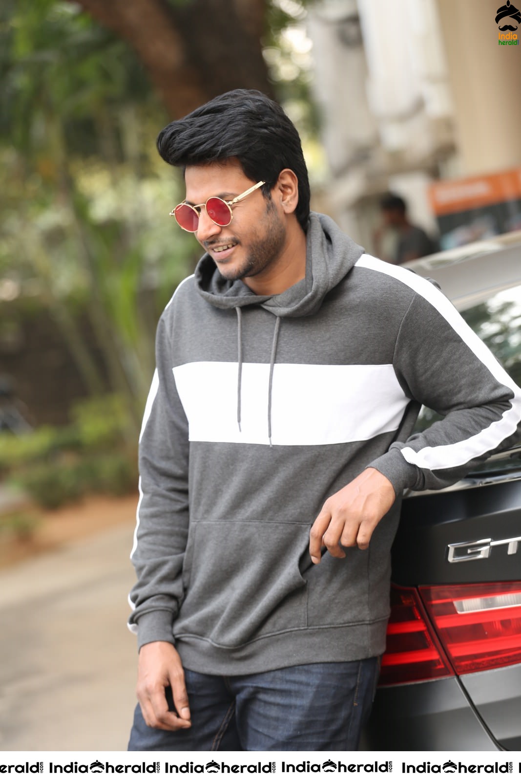 Actor Sundeep Kishan Latest Stills in a Grey Hood Set 2