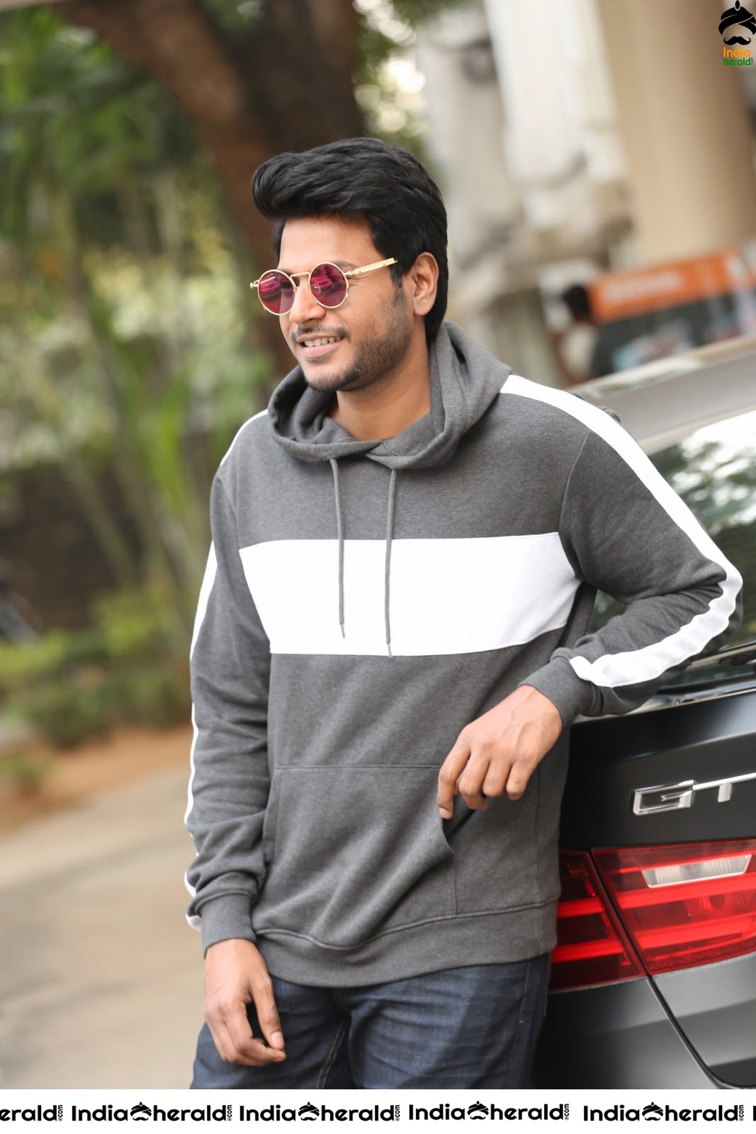 Actor Sundeep Kishan Latest Stills in a Grey Hood Set 2