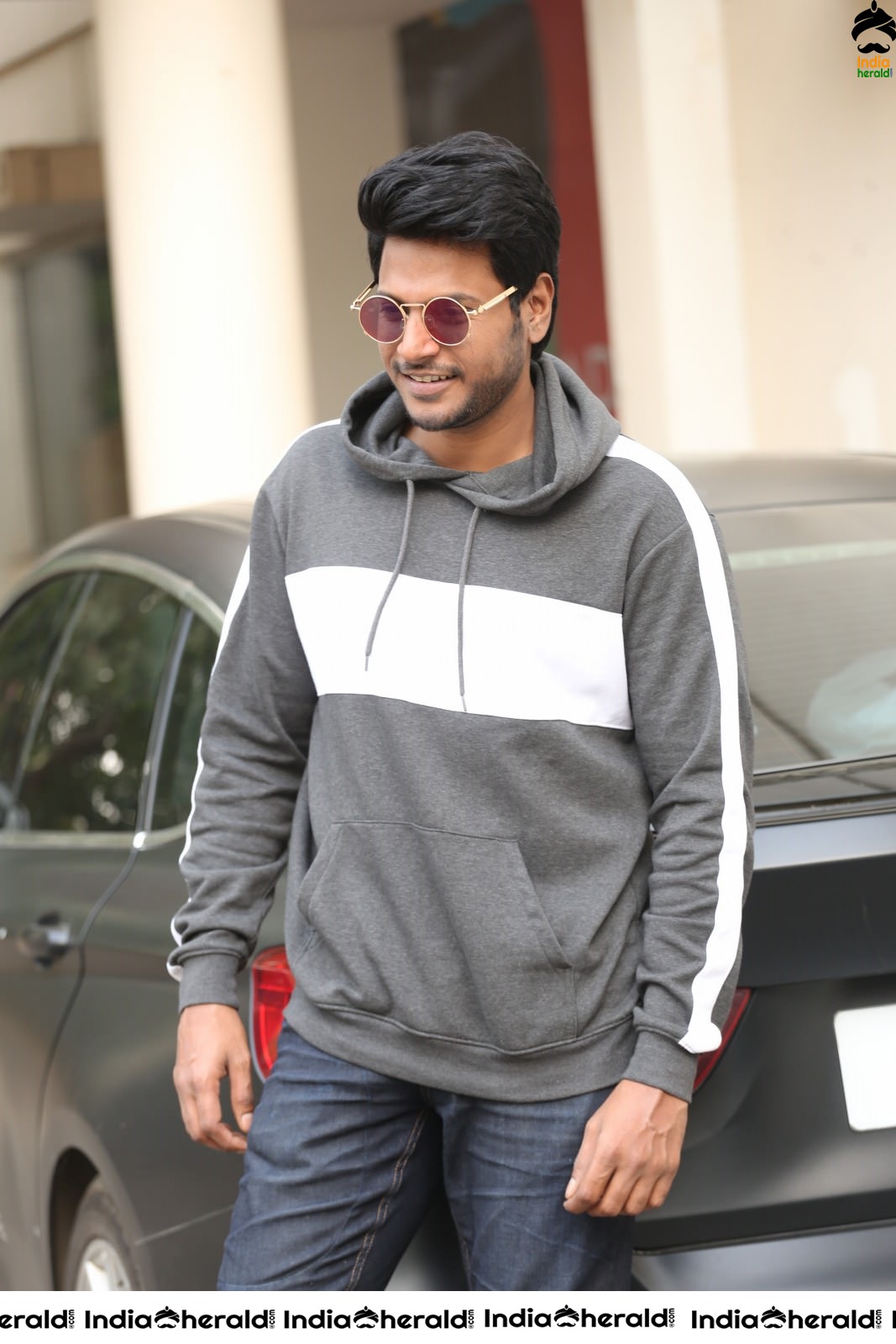 Actor Sundeep Kishan Latest Stills in a Grey Hood Set 2