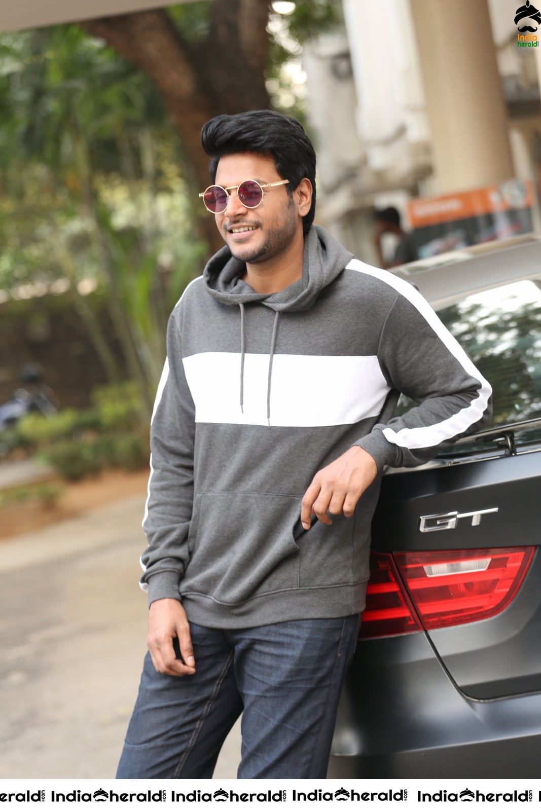 Actor Sundeep Kishan Latest Stills in a Grey Hood Set 2