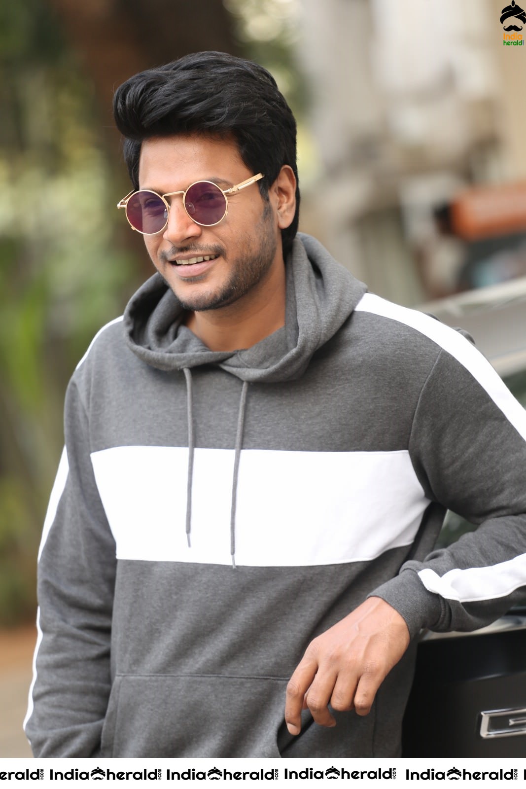 Actor Sundeep Kishan Latest Stills in a Grey Hood Set 2