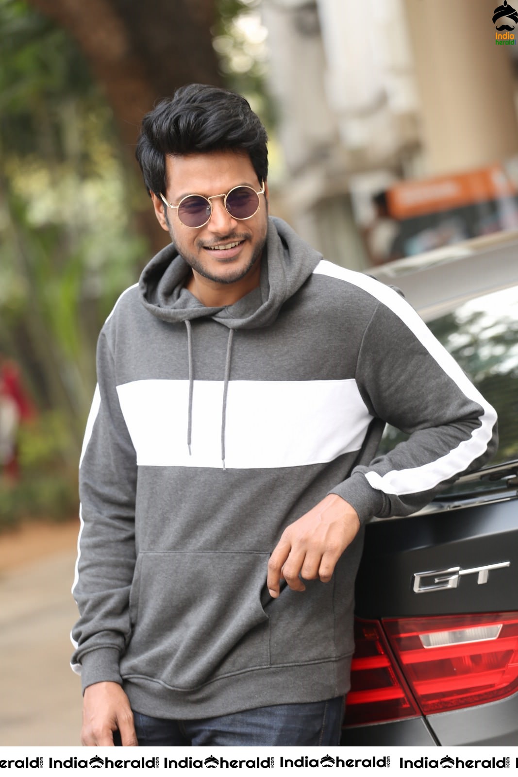 Actor Sundeep Kishan Latest Stills in a Grey Hood Set 2