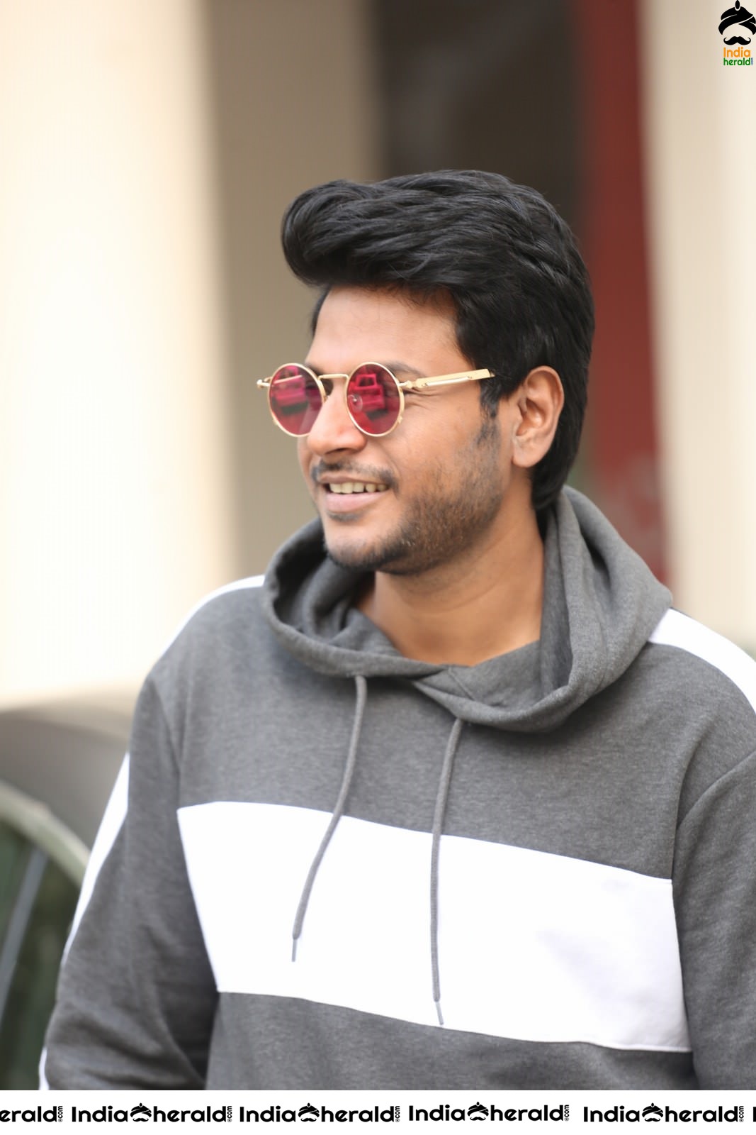 Actor Sundeep Kishan Latest Stills in a Grey Hood Set 2