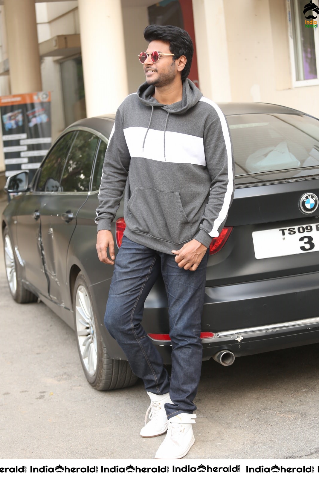 Actor Sundeep Kishan Latest Stills in a Grey Hood Set 2