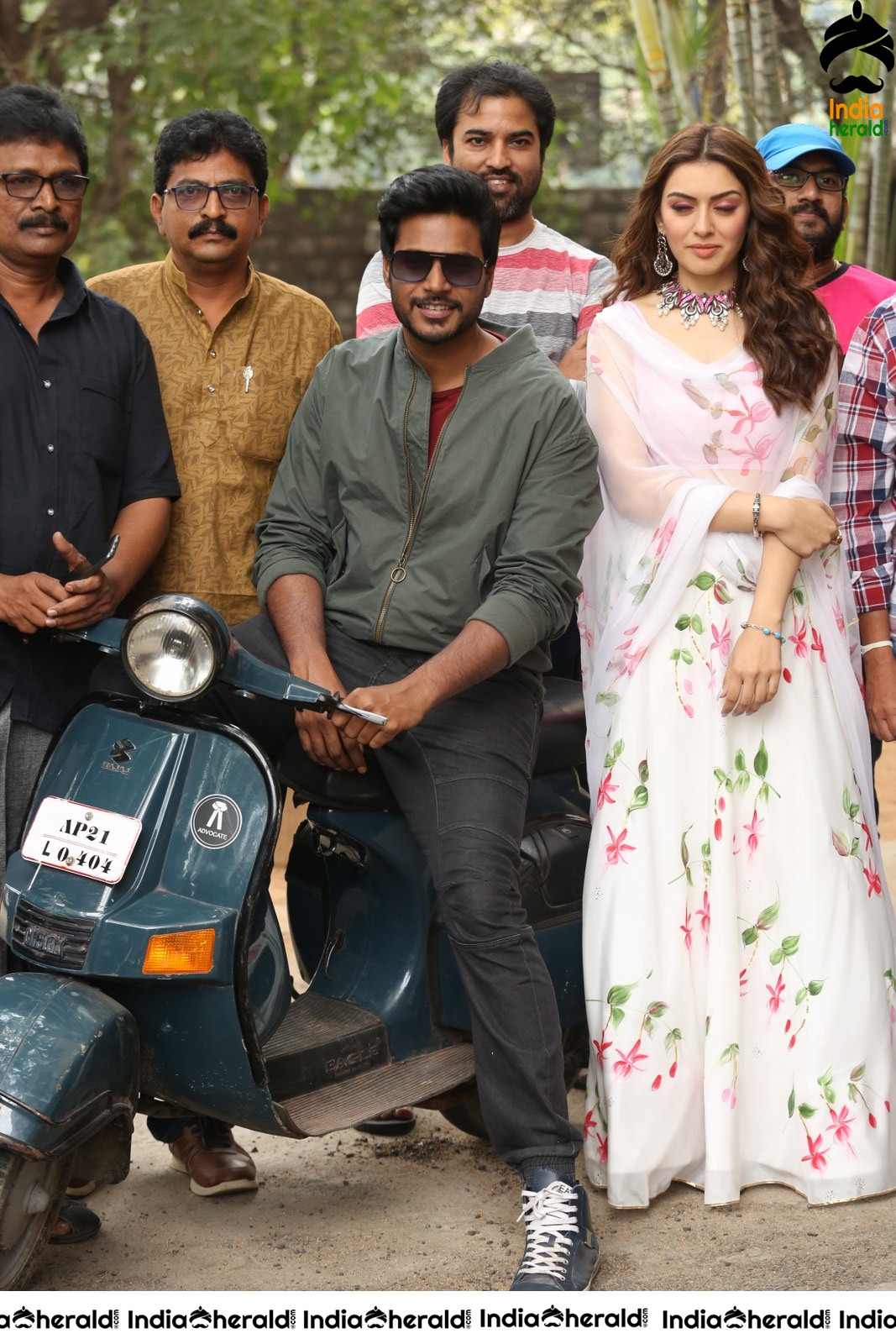 Actor Sundeep Kishan riding Scooter with HansikaMotwani