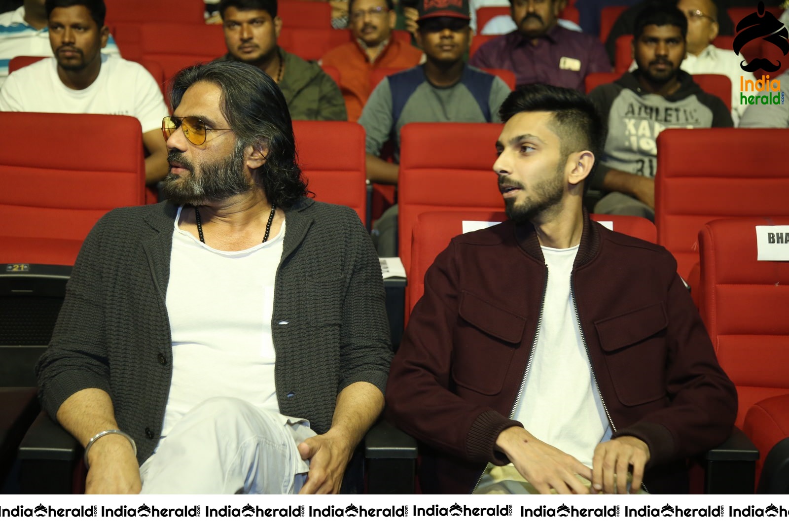 Actor Sunil Shetty Photos along with Music Composer Anirudh Set 1