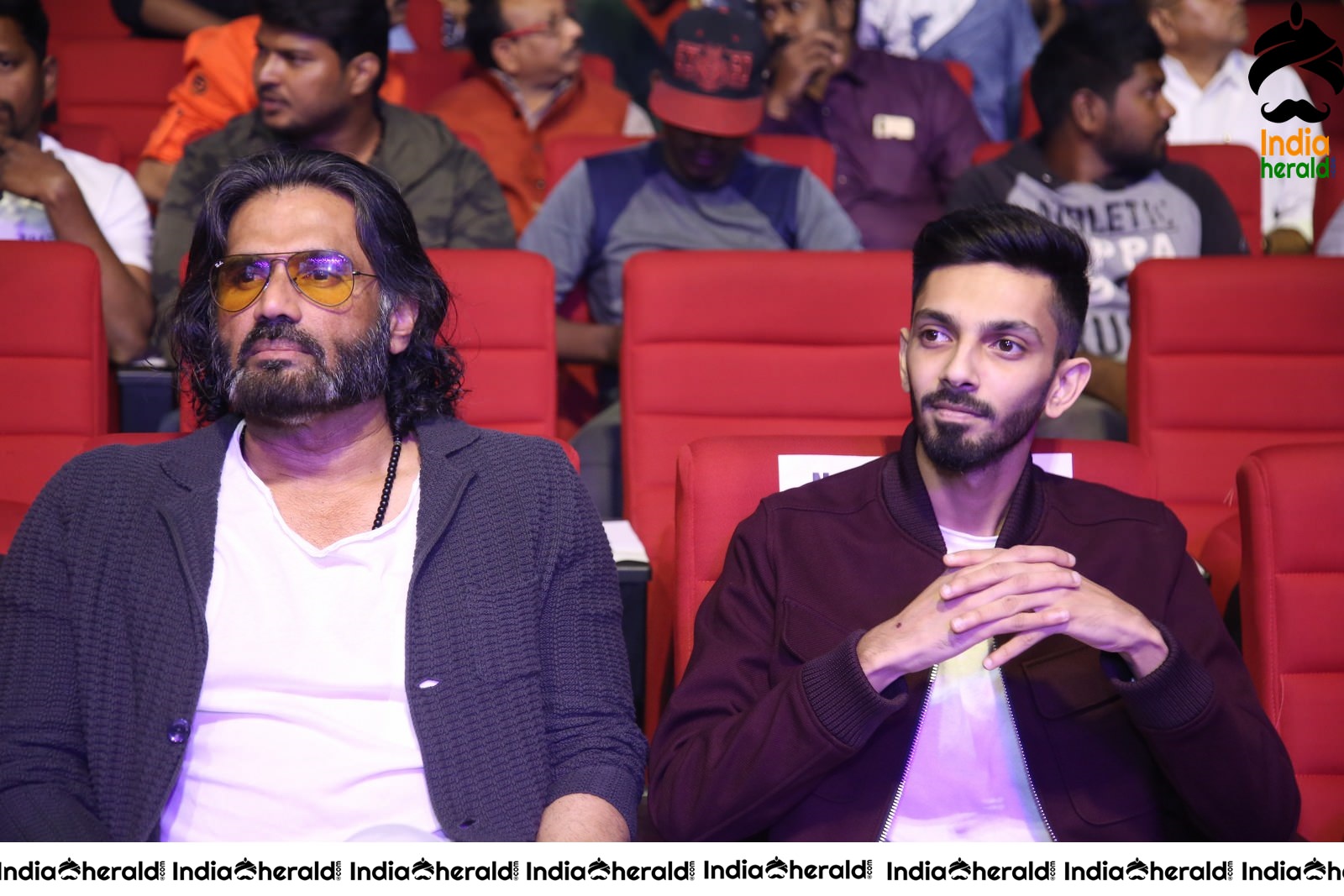 Actor Sunil Shetty Photos along with Music Composer Anirudh Set 2