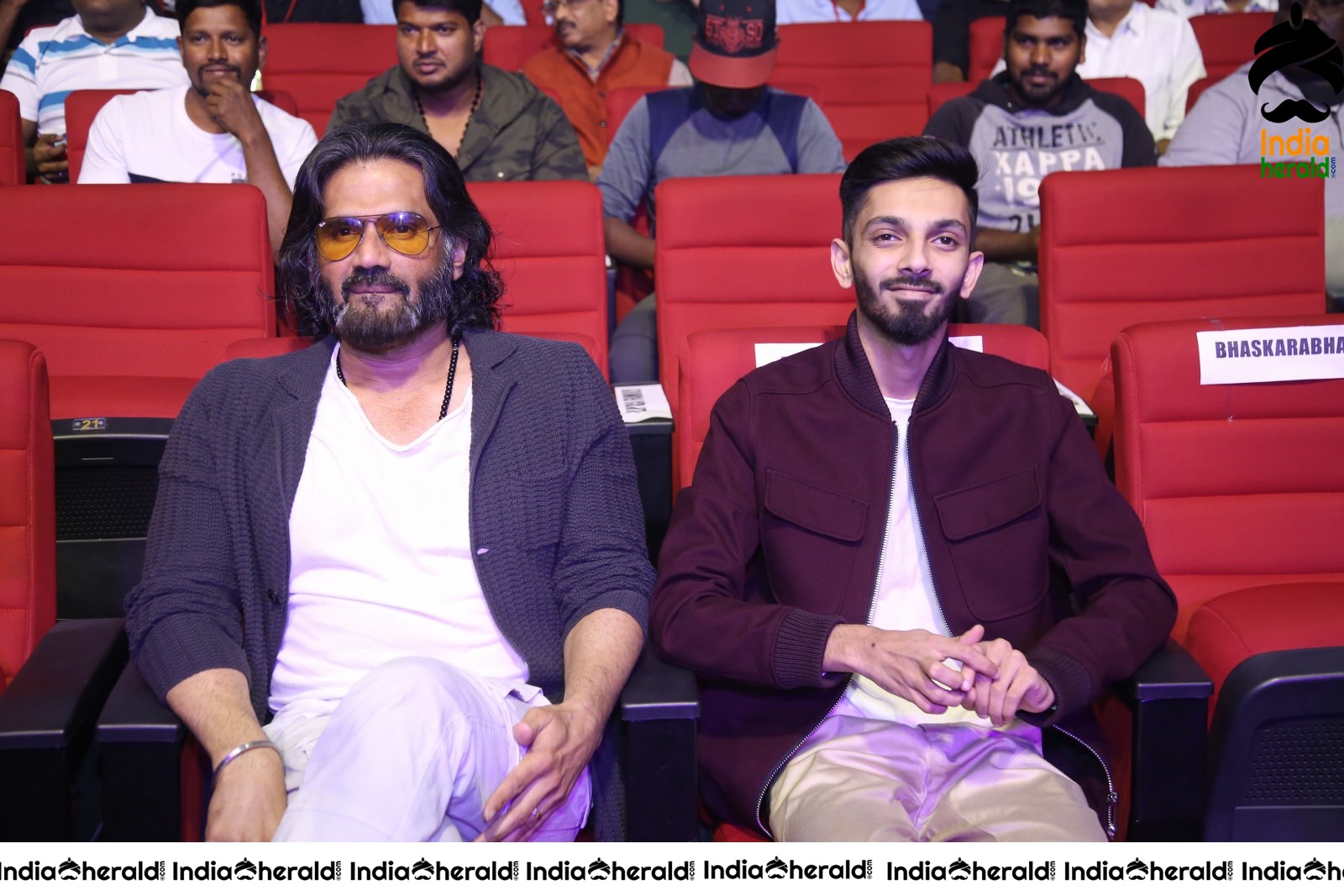 Actor Sunil Shetty Photos along with Music Composer Anirudh Set 2
