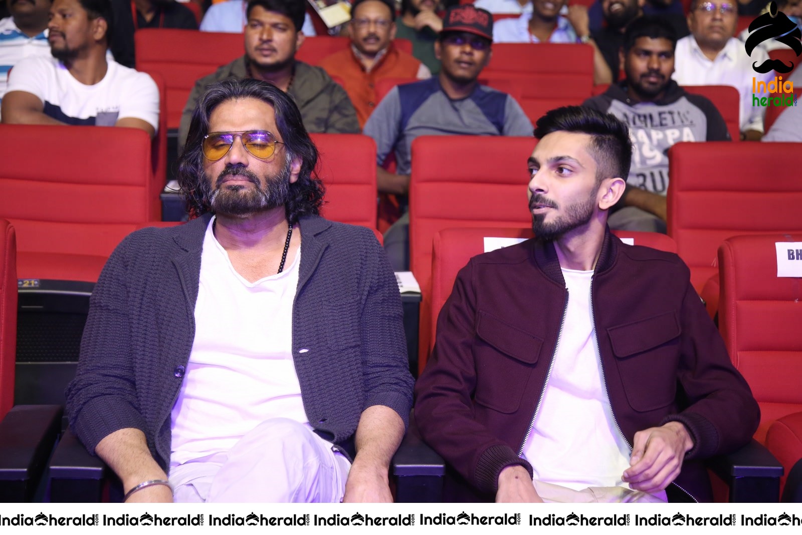 Actor Sunil Shetty Photos along with Music Composer Anirudh Set 2