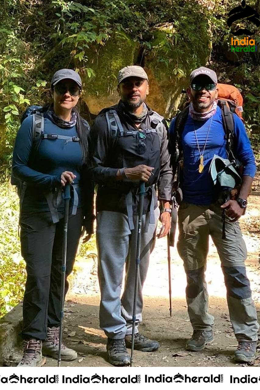 Actor Suriya Spotted Trekking with his Wife Jyothika at Himalayas