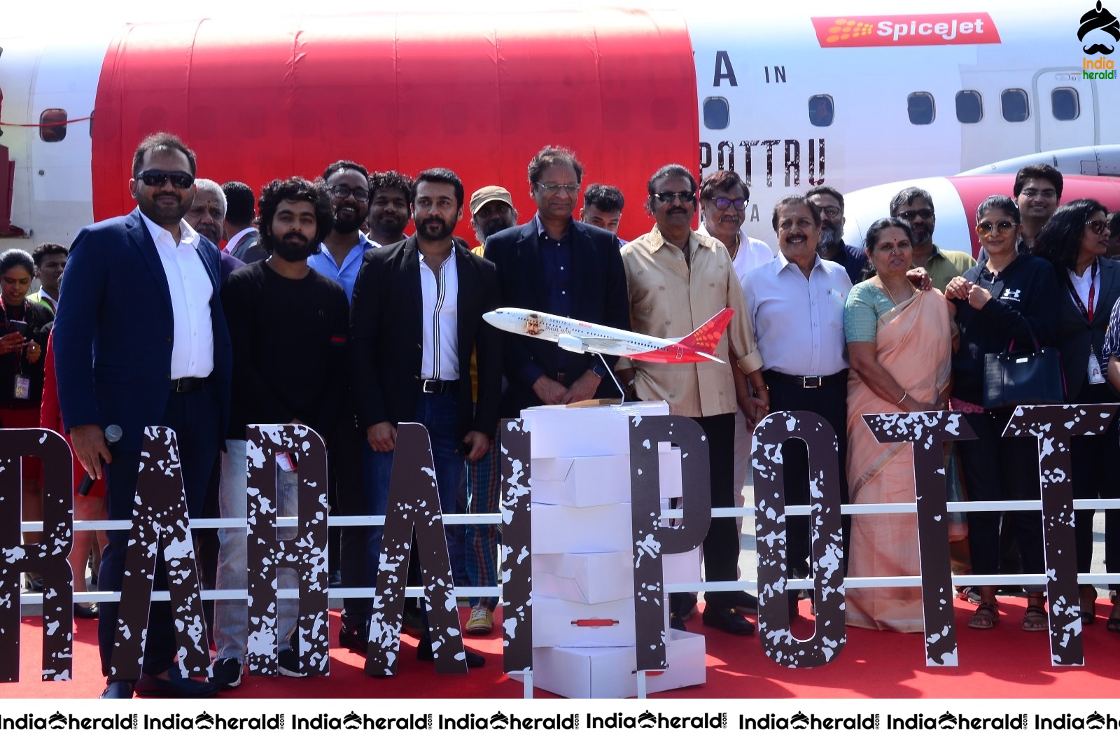 Actor Suriya with his Father Sivakumar takes under privileged Children in Aeroplane for Soorarai Potru Set 1