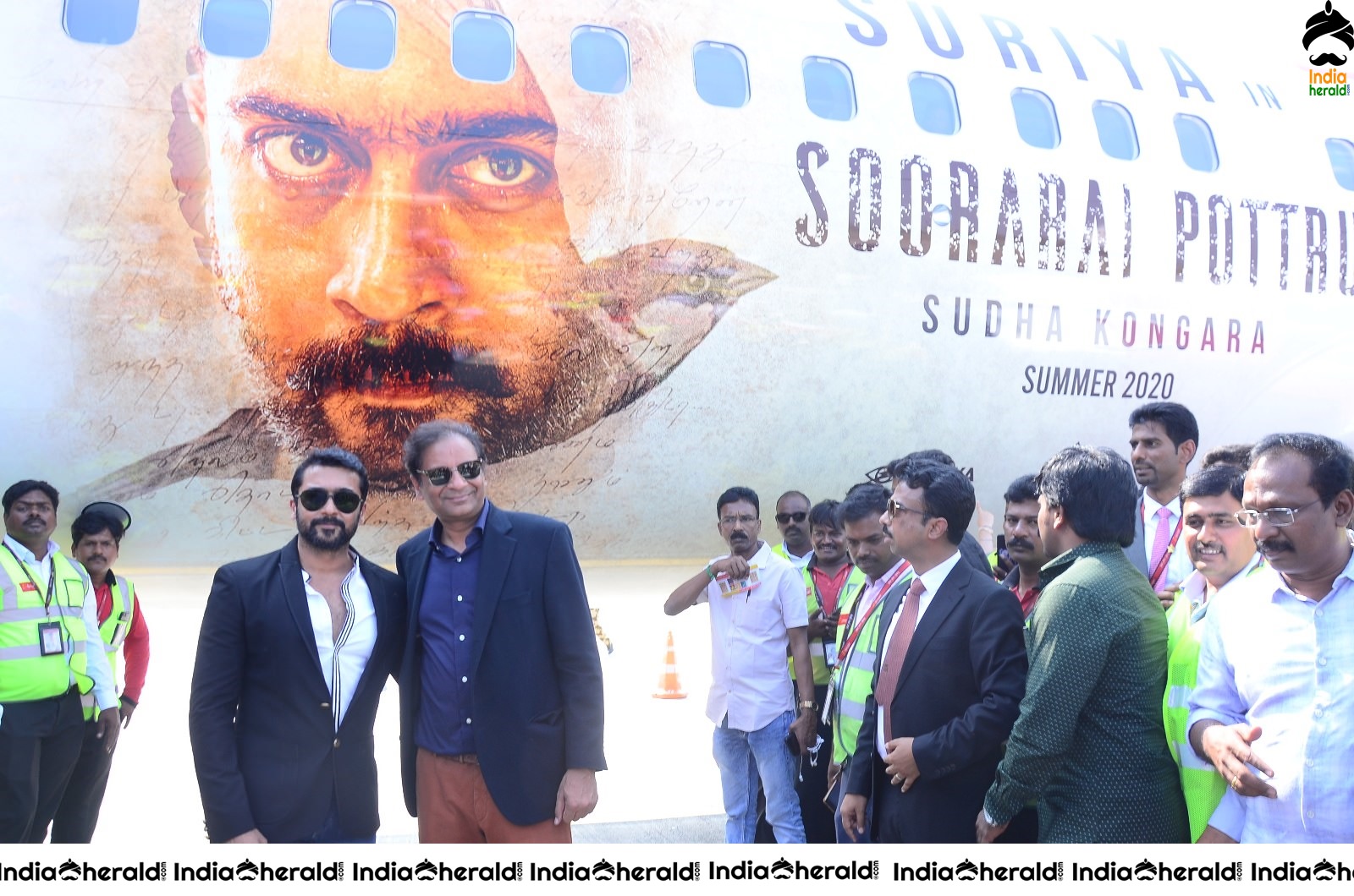 Actor Suriya with his Father Sivakumar takes under privileged Children in Aeroplane for Soorarai Potru Set 2