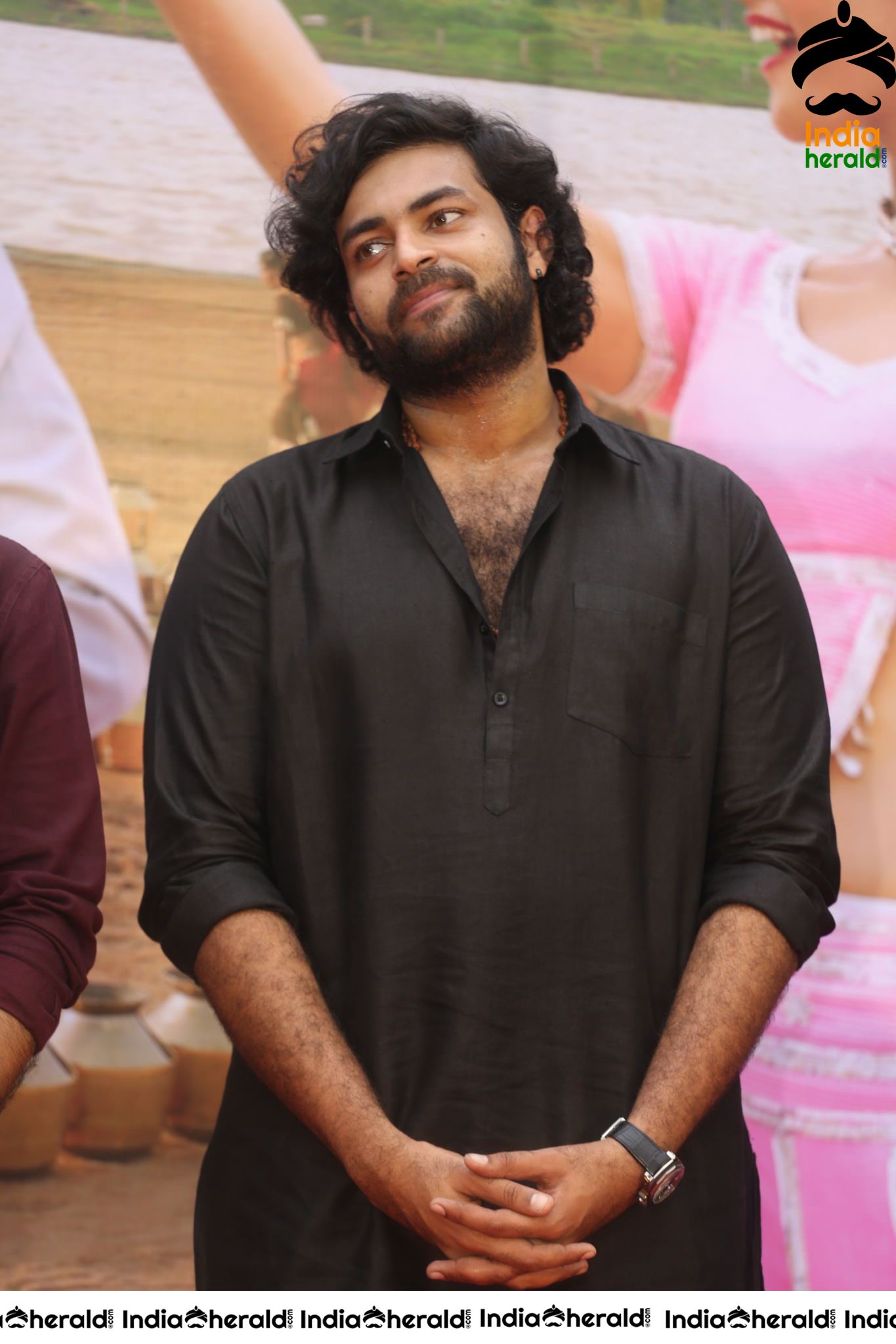 Actor Varun Tej Looking Dapper In Black At Valmiki Press Meet Set 1