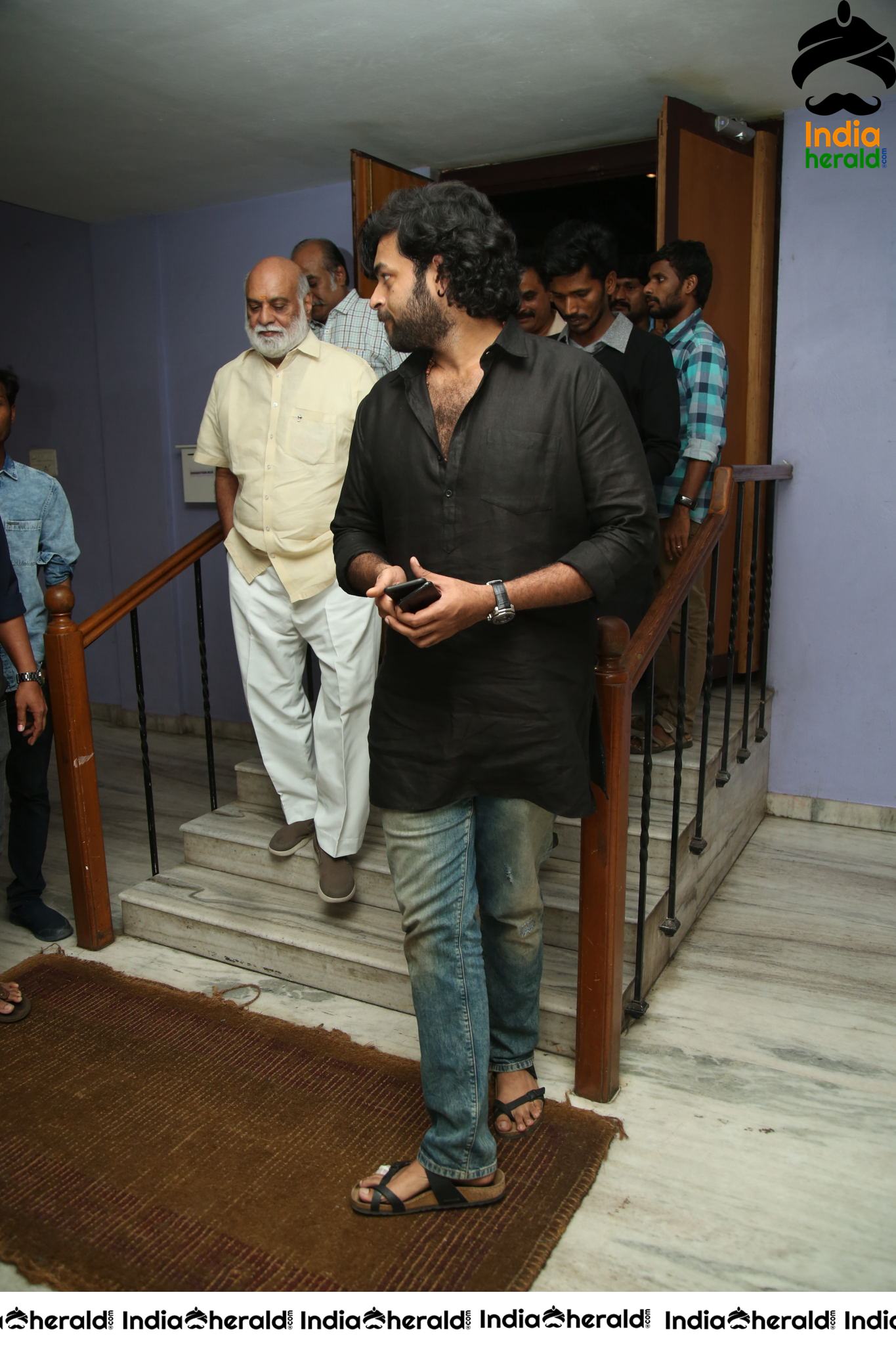 Actor Varun Tej Looking Dapper In Black At Valmiki Press Meet Set 1