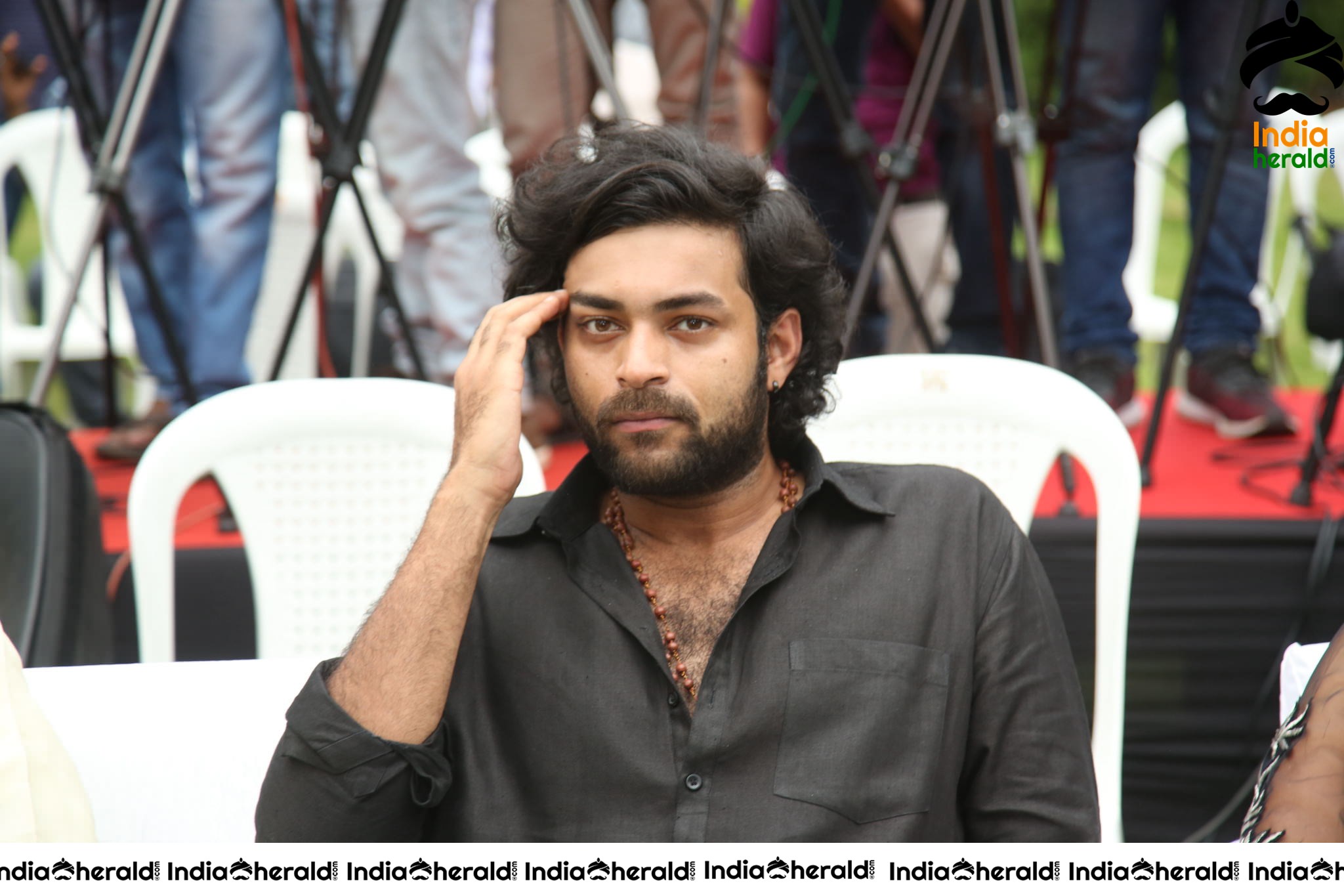 Actor Varun Tej Looking Dapper In Black At Valmiki Press Meet Set 1