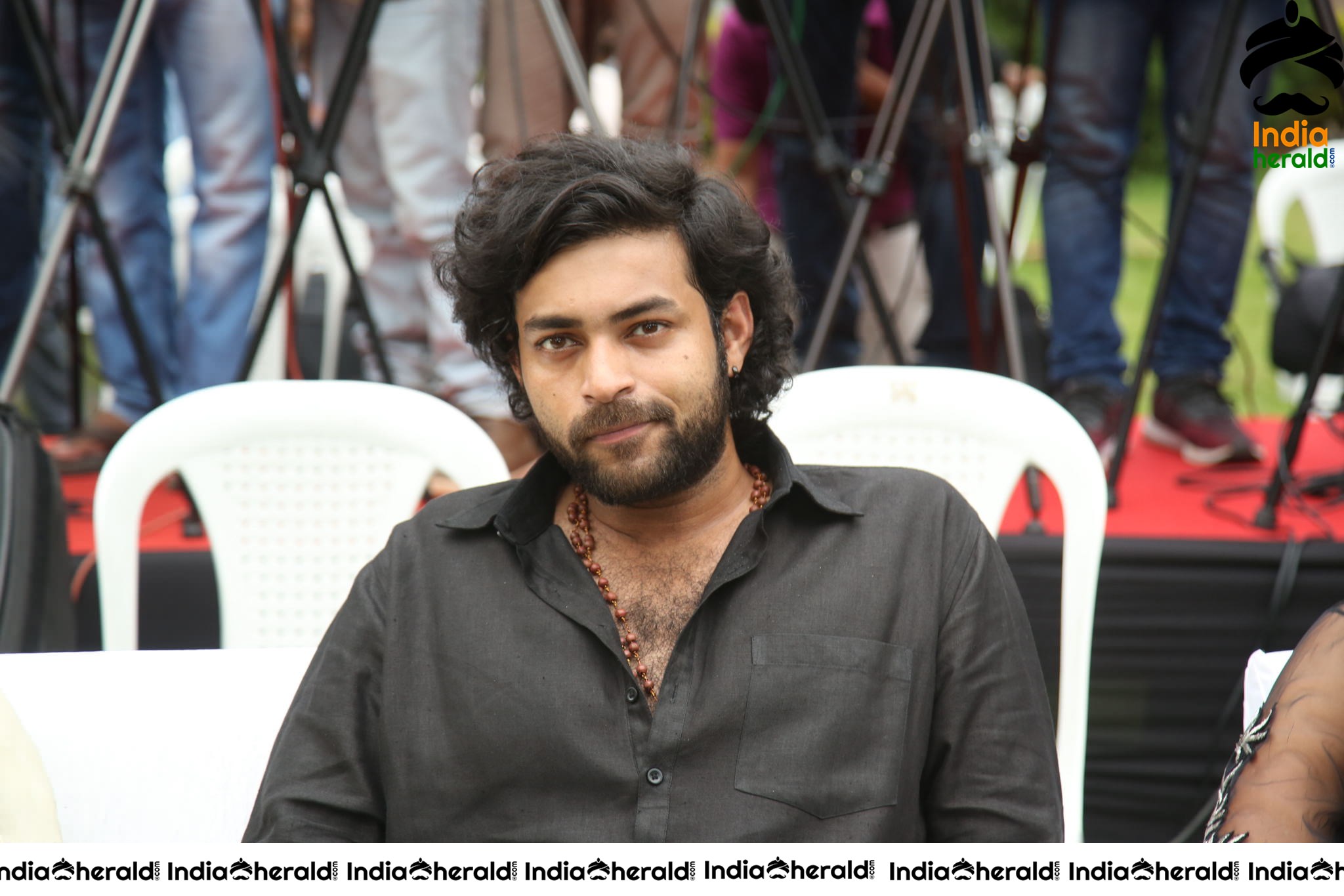 Actor Varun Tej Looking Dapper In Black At Valmiki Press Meet Set 1