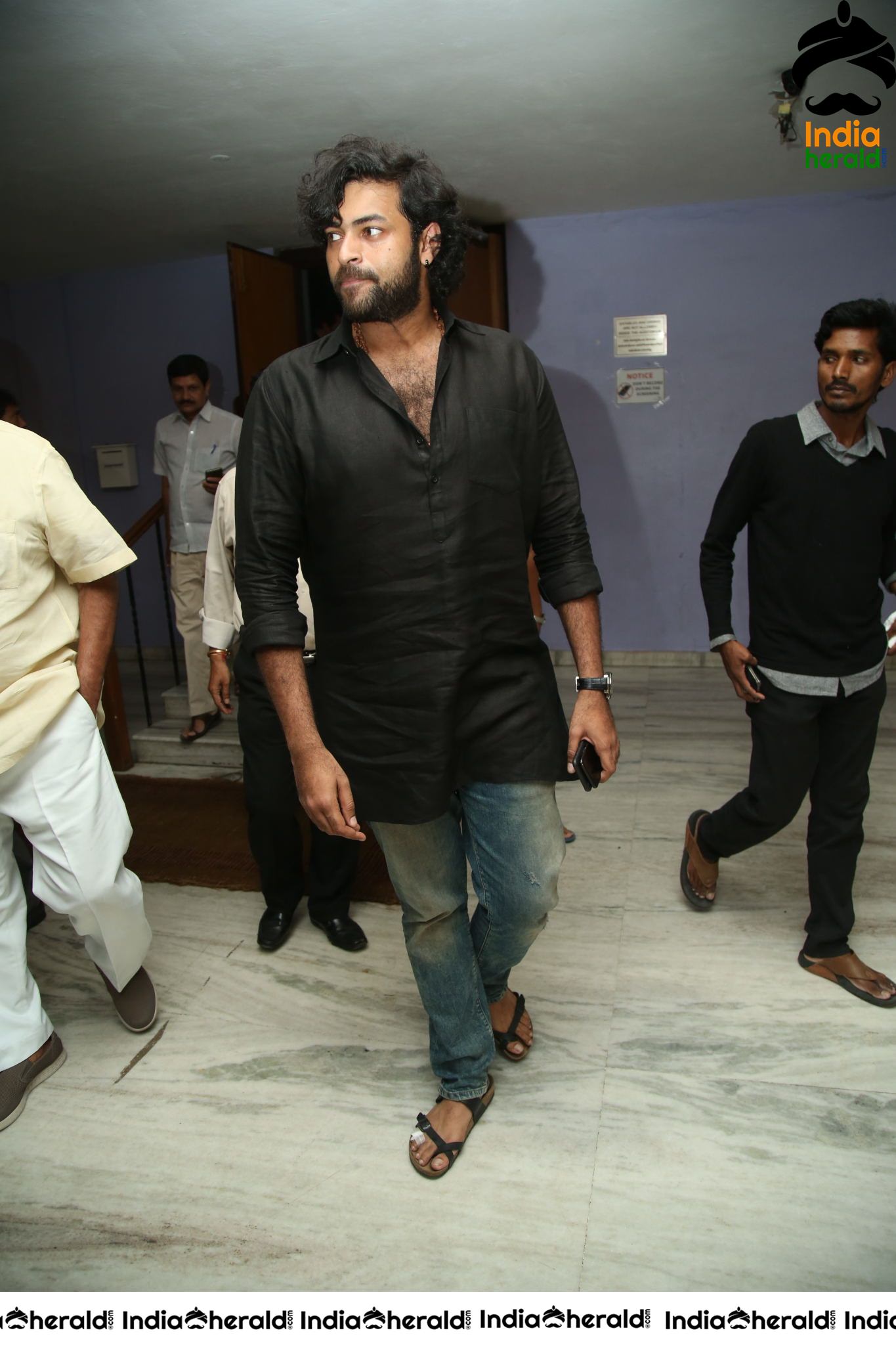 Actor Varun Tej Looking Dapper In Black At Valmiki Press Meet Set 1