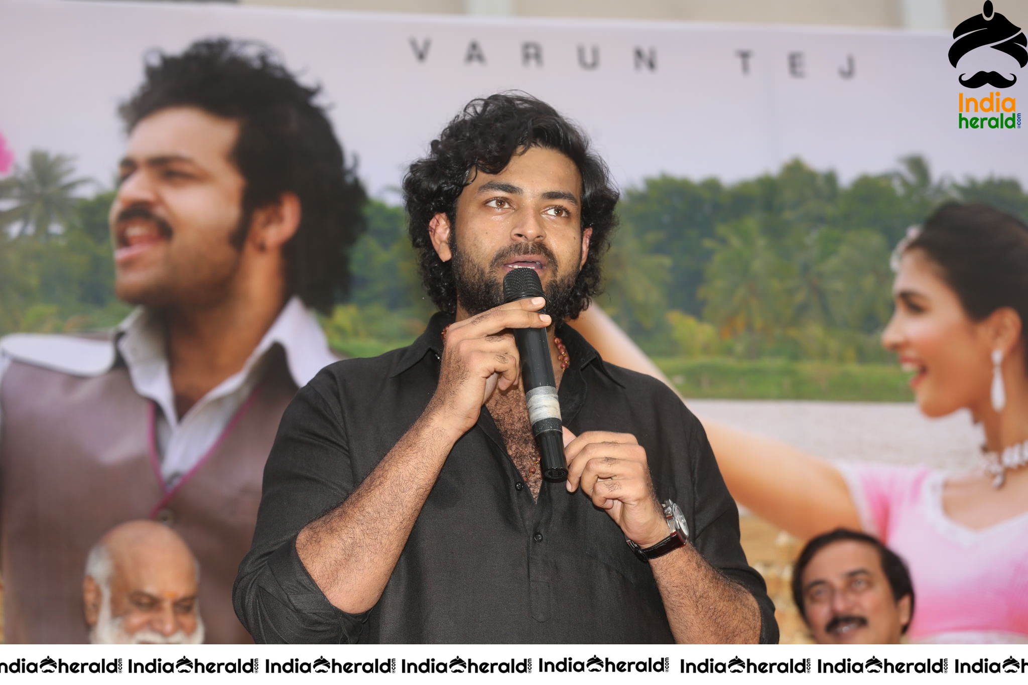 Actor Varun Tej Looking Dapper In Black At Valmiki Press Meet Set 2