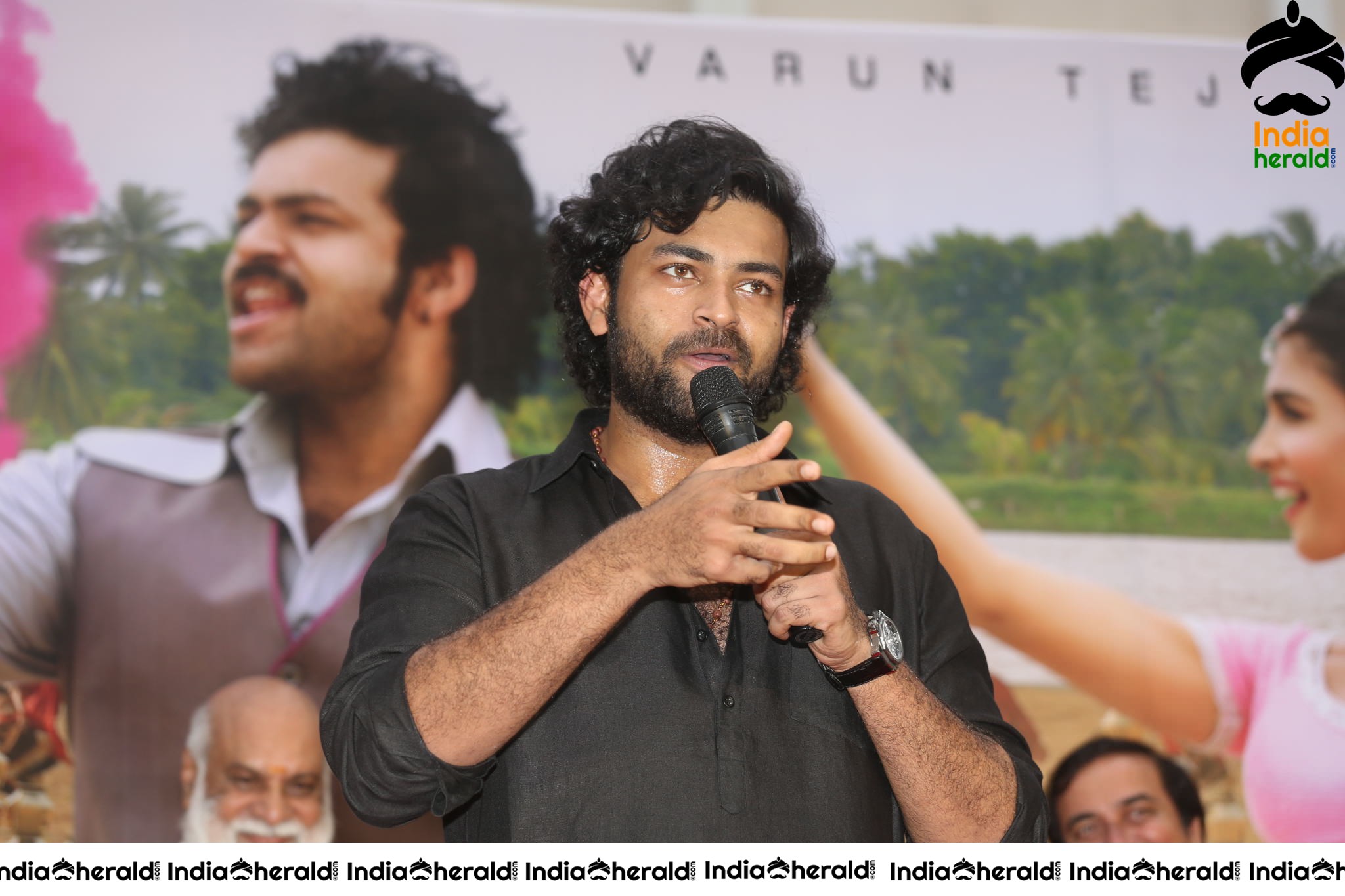 Actor Varun Tej Looking Dapper In Black At Valmiki Press Meet Set 2