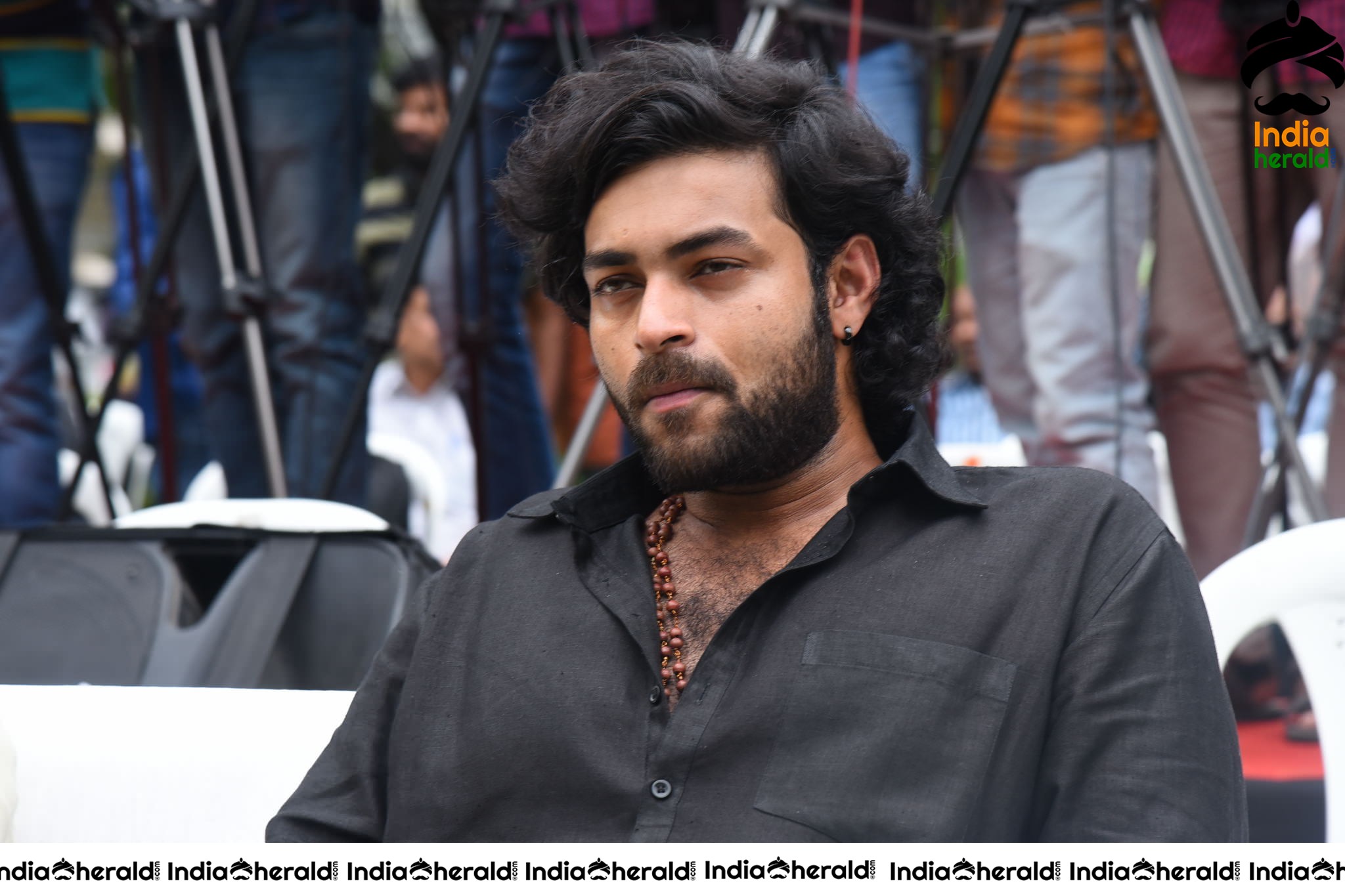 Actor Varun Tej Looking Dapper In Black At Valmiki Press Meet Set 2