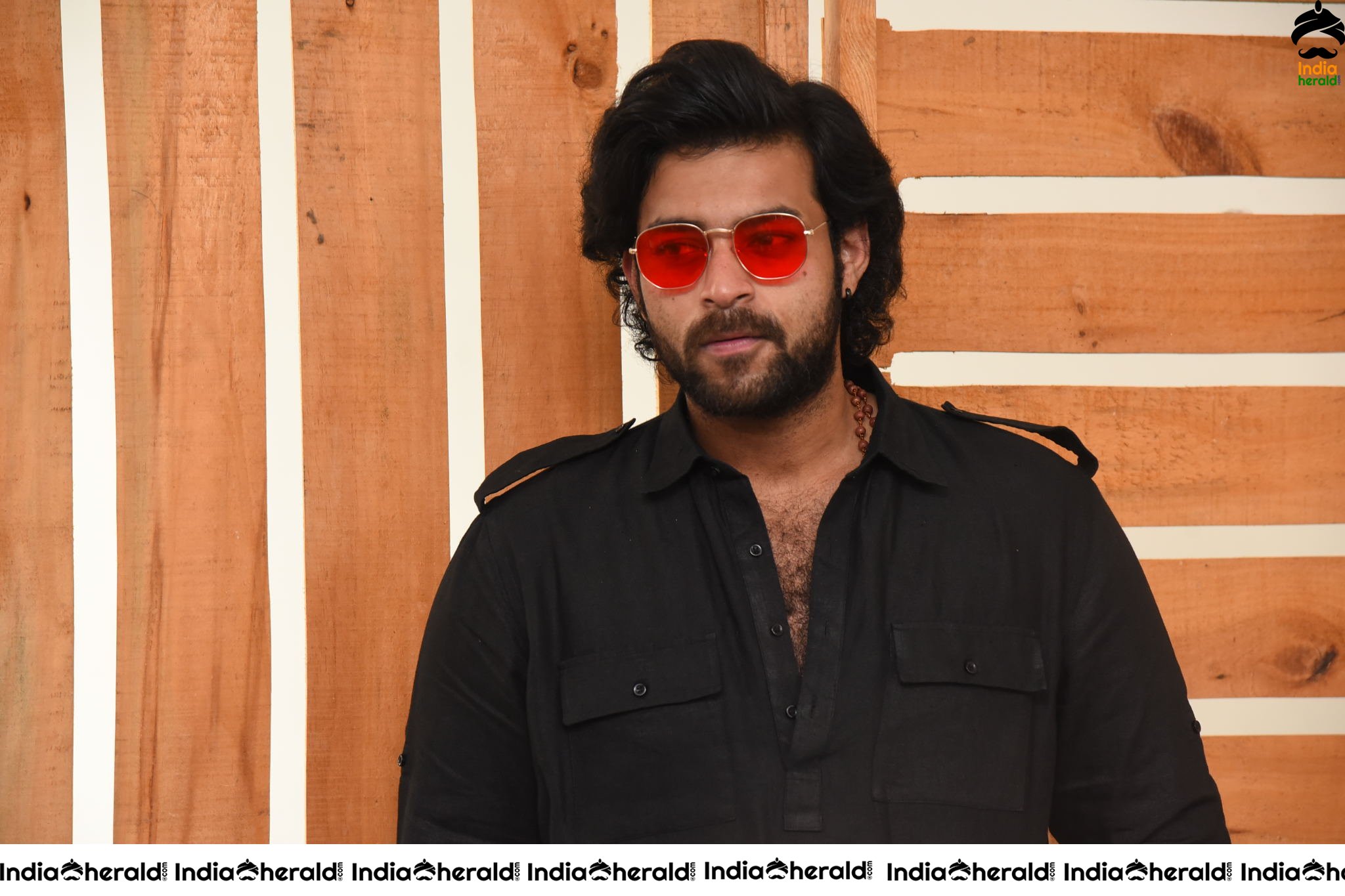 Actor Varun Tej Looking Dashing in Black and Red Coolers Set 2