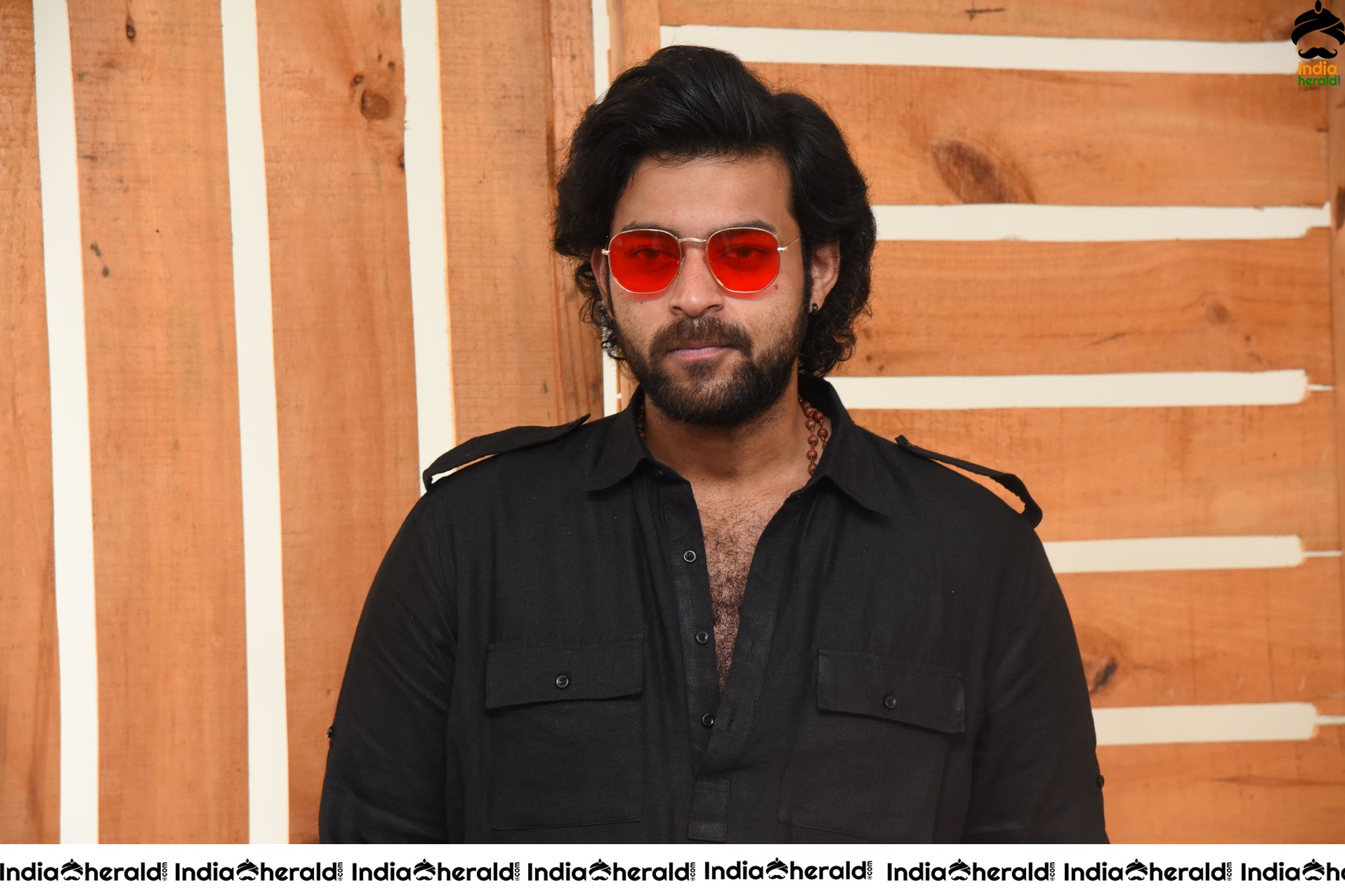 Actor Varun Tej Looking Dashing in Black and Red Coolers Set 2
