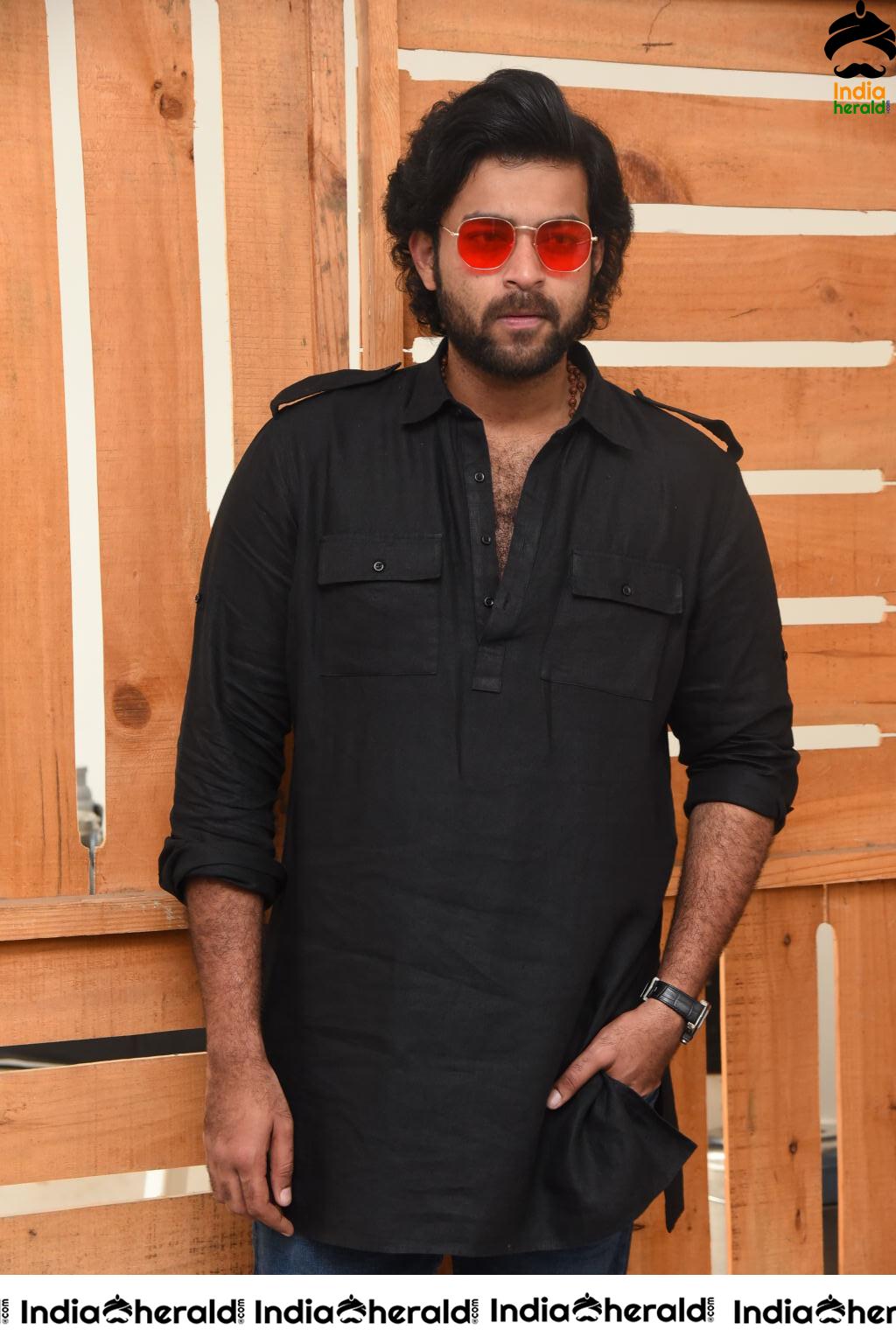 Actor Varun Tej Looking Dashing in Black and Red Coolers Set 2