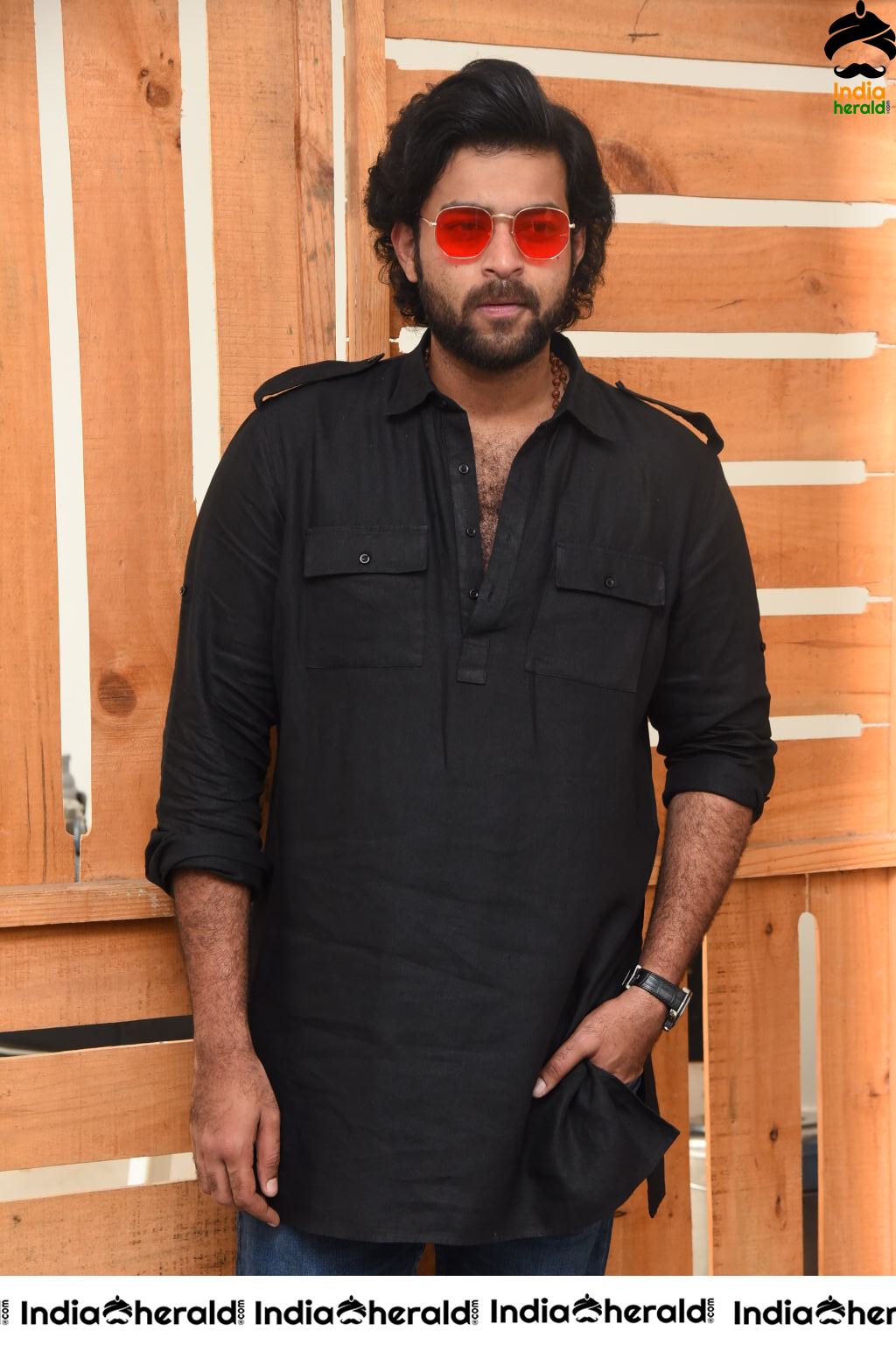 Actor Varun Tej Looking Dashing in Black and Red Coolers Set 2