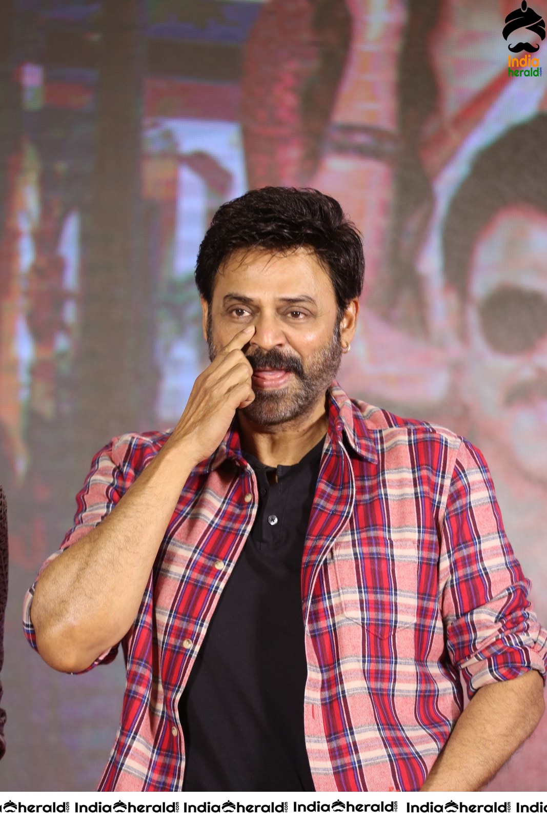 Actor Venkatesh Looking Dapper during Venky Mama Meet Set 1