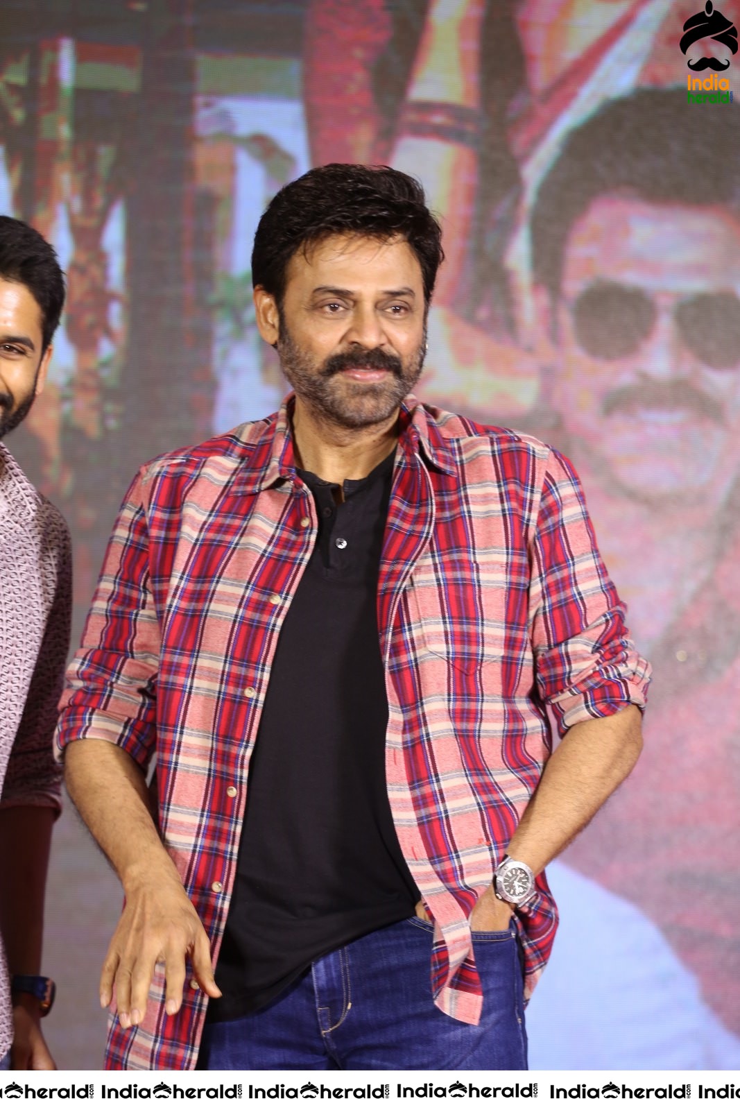 Actor Venkatesh Looking Dapper during Venky Mama Meet Set 1