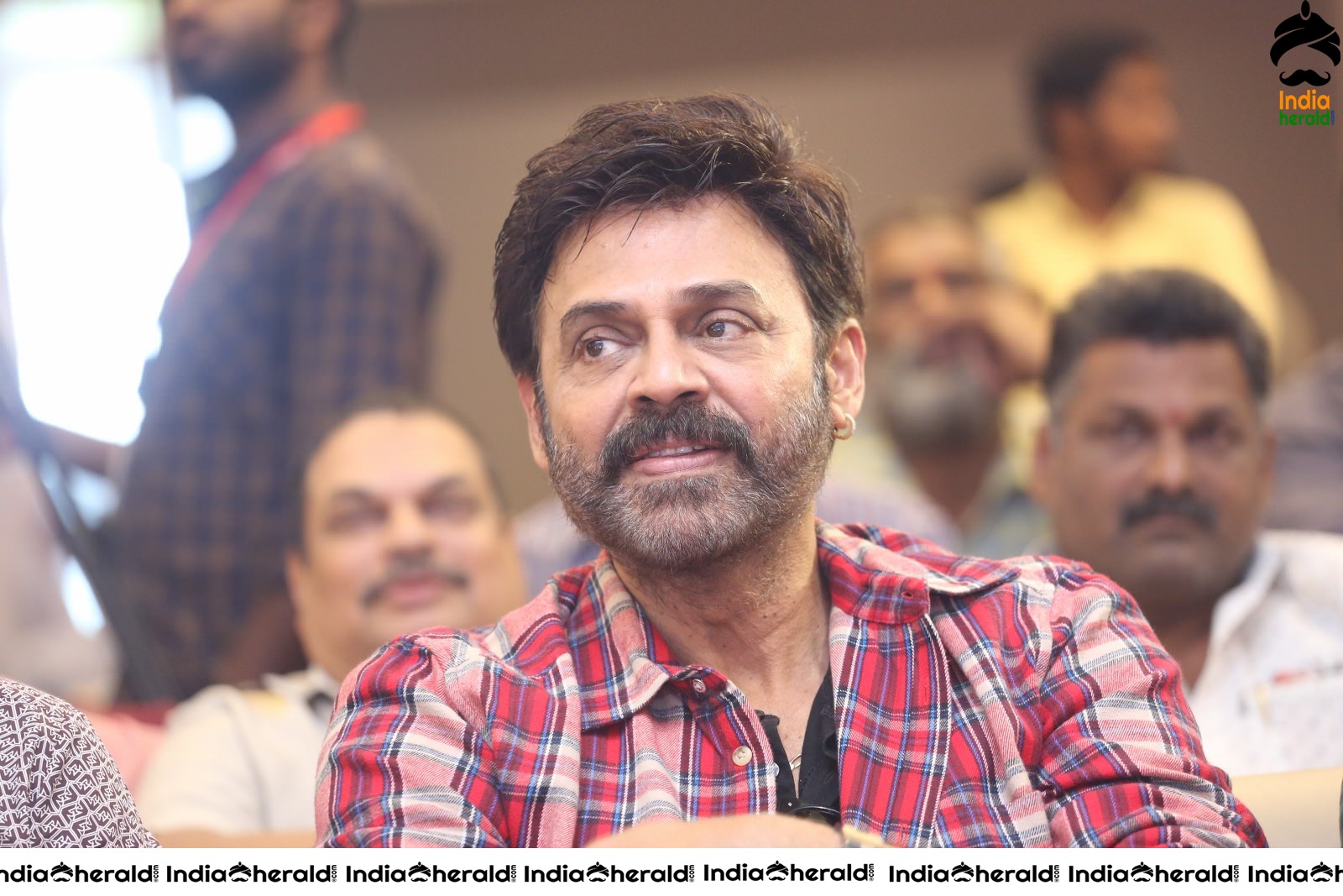 Actor Venkatesh Looking Dapper during Venky Mama Meet Set 1