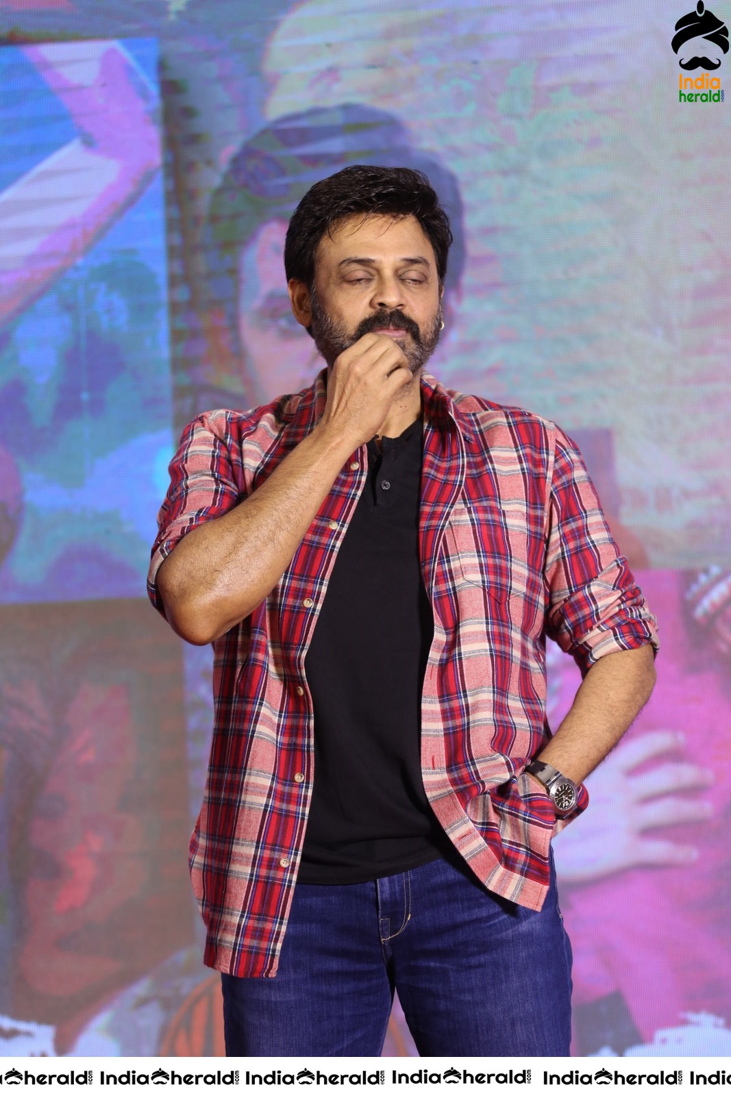 Actor Venkatesh Looking Dapper during Venky Mama Meet Set 1